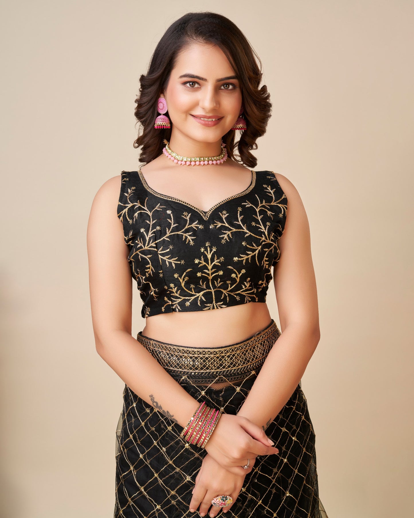 Attractive Look Designer Navy Blue Soft Butterfly Net Saree.