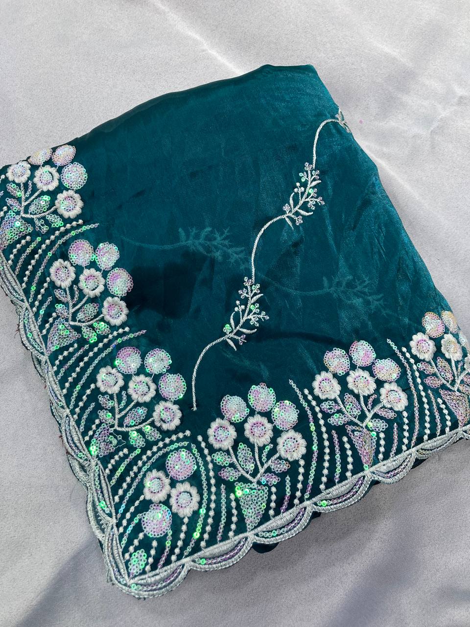 Occasions Wear Premium Soft Zimmy Chu Silk Saree.