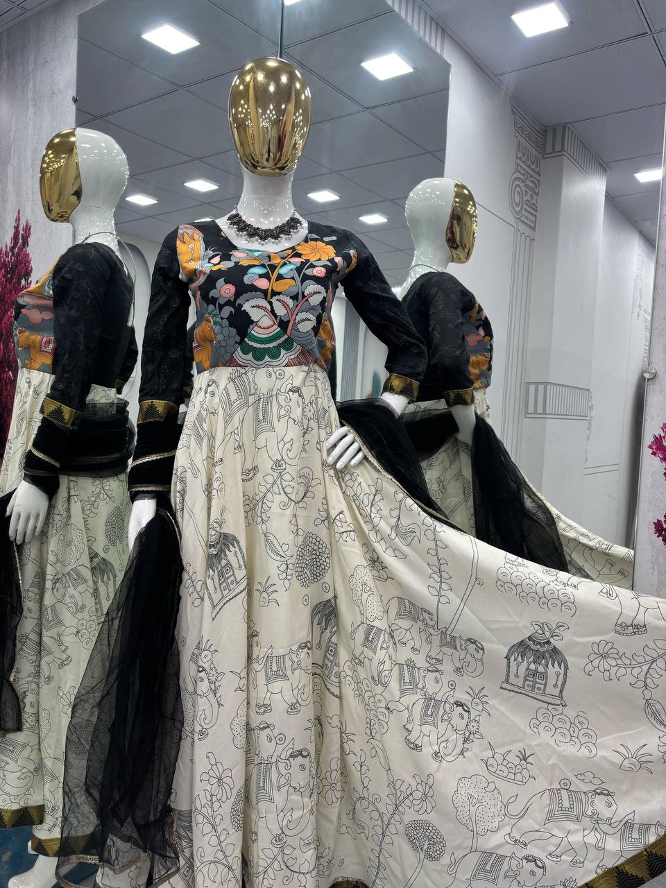 Beautiful Kalamkgari Printed Gown Collection.