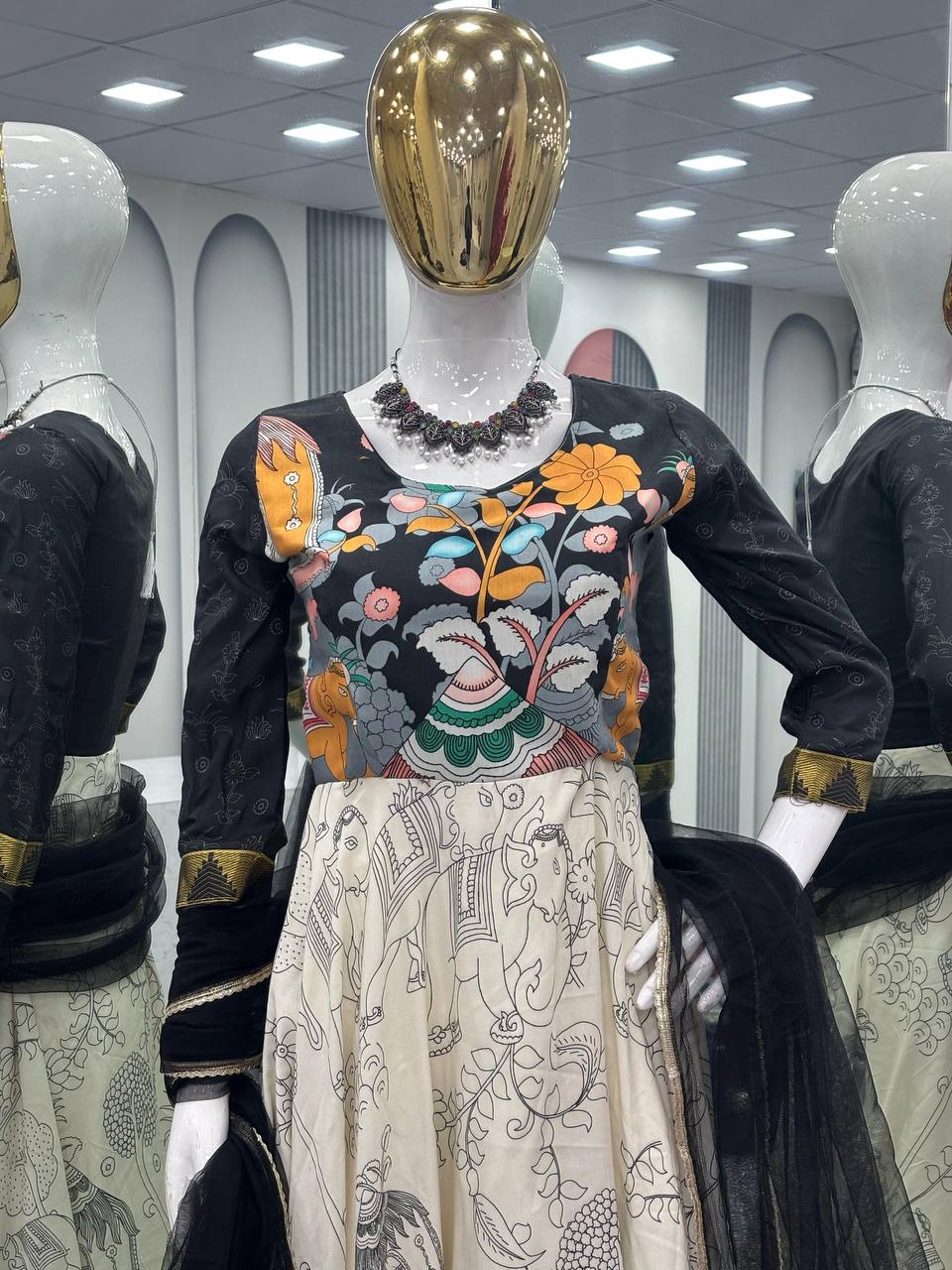 Beautiful Kalamkgari Printed Gown Collection.