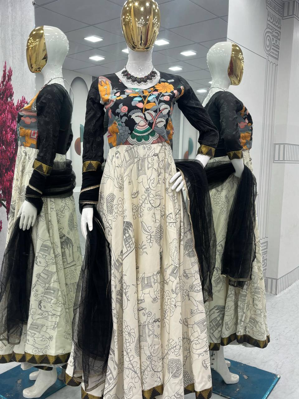 Beautiful Kalamkgari Printed Gown Collection.