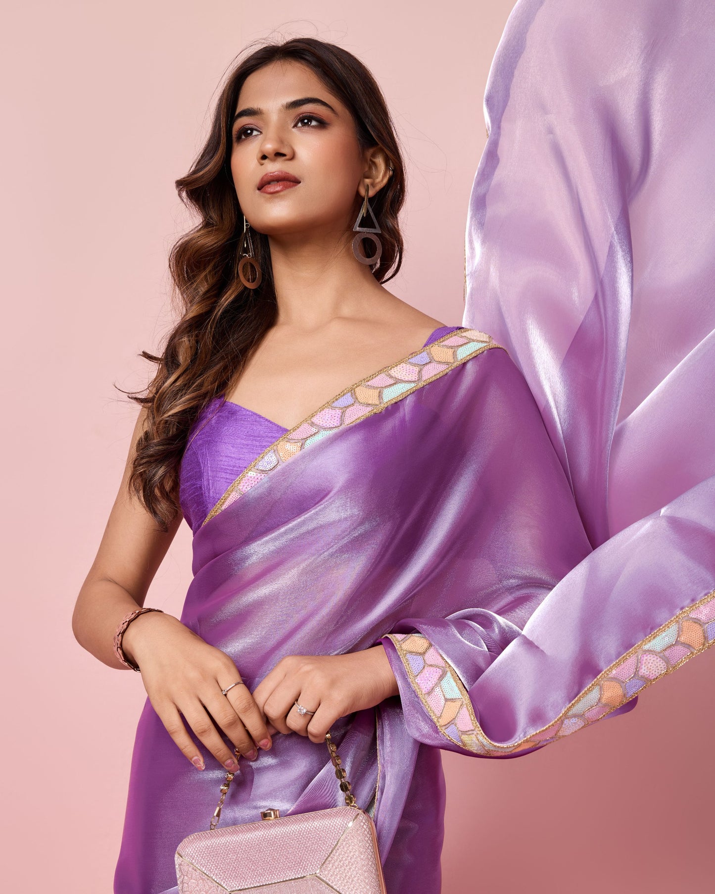 New Designer Zimmy Choo Lavender Saree Collection.