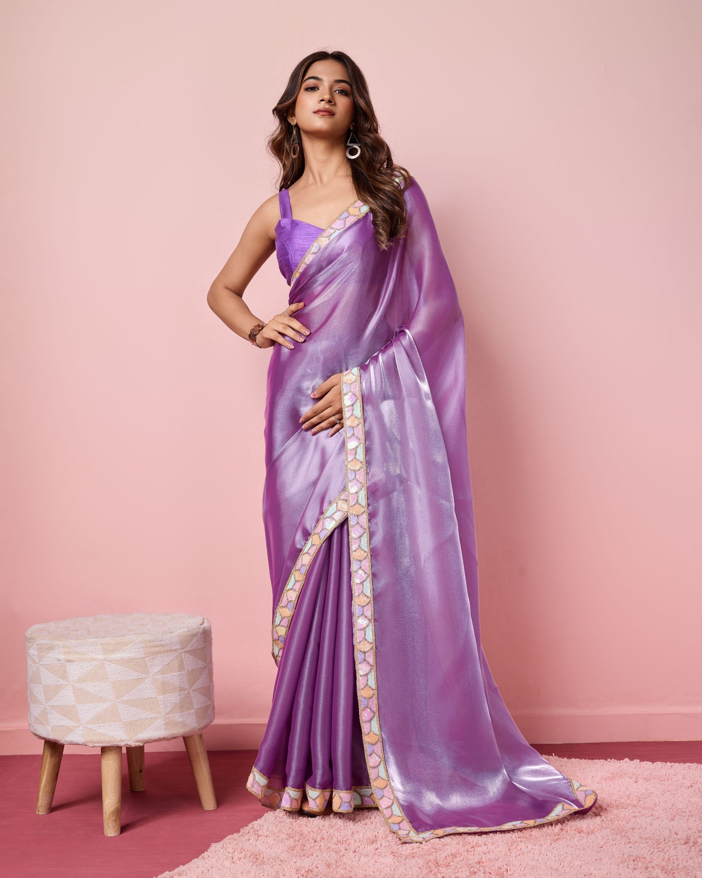 New Designer Zimmy Choo Lavender Saree Collection.