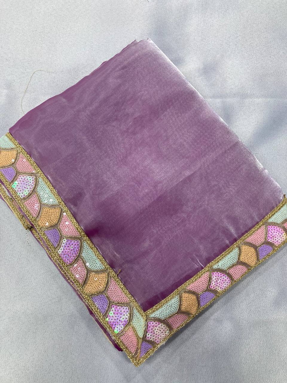 New Designer Zimmy Choo Lavender Saree Collection.