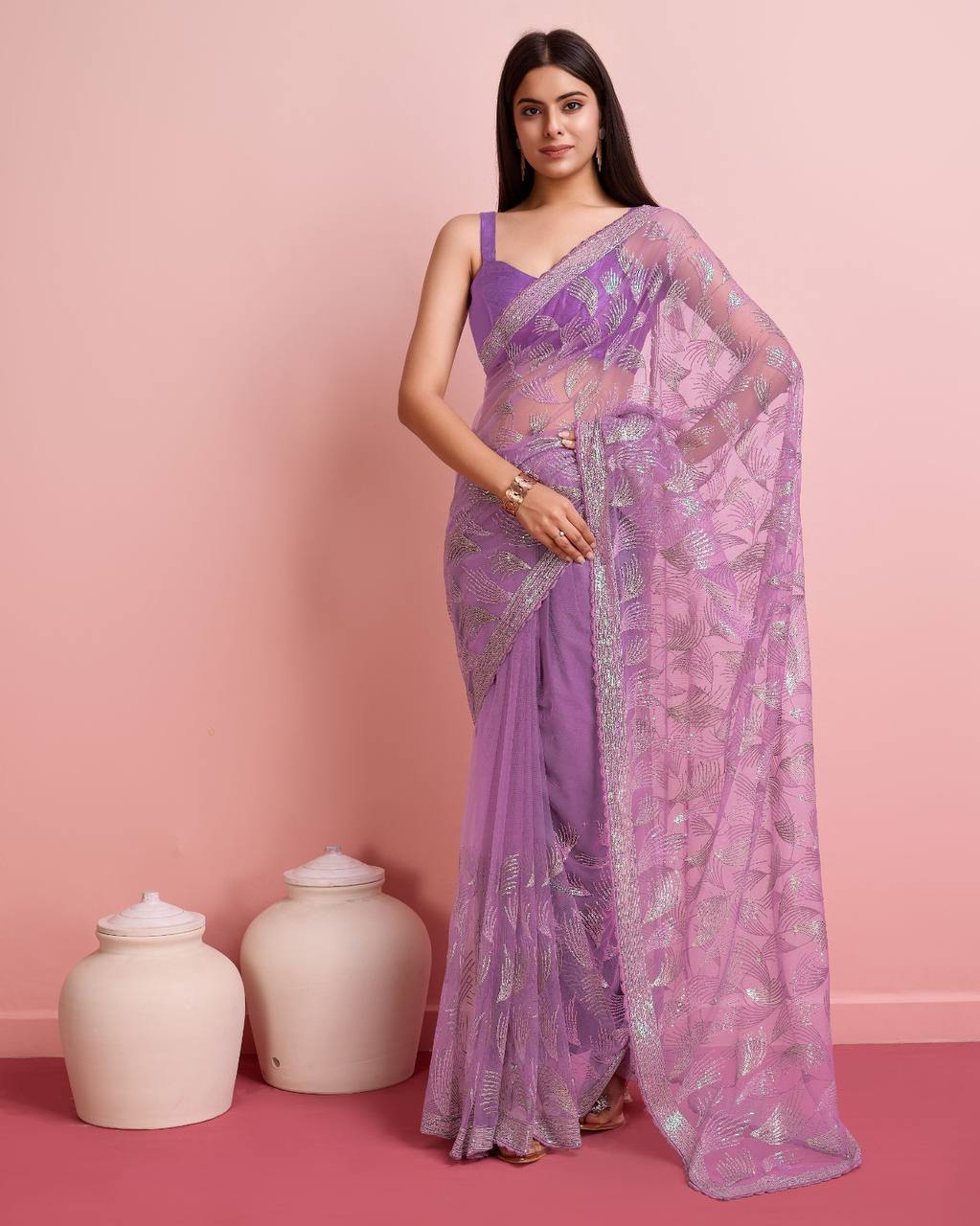 Impressive Premium Heavy Soft Net Saree.
