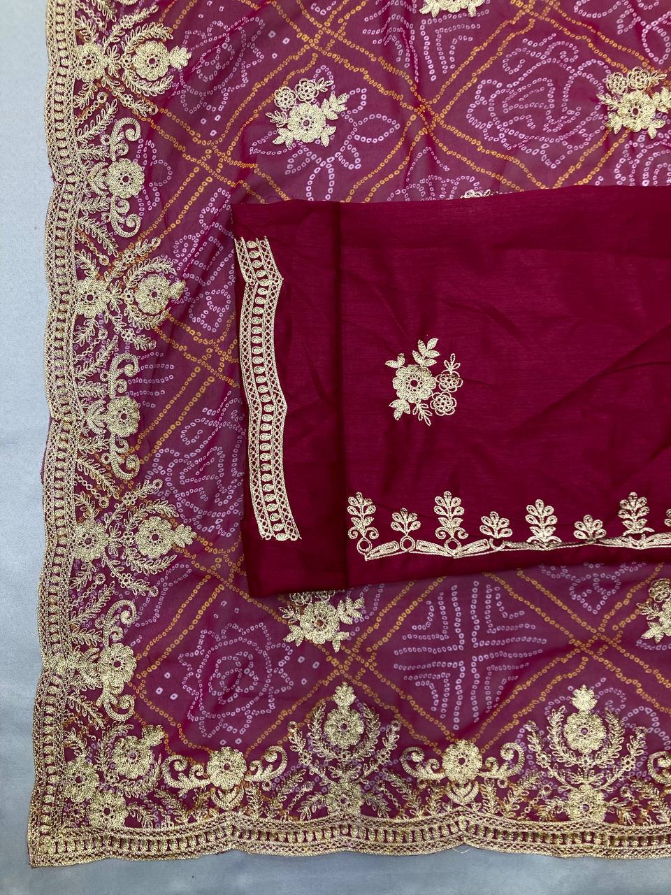 Wedding Wear Special Pink Bandhni Saree Collection.