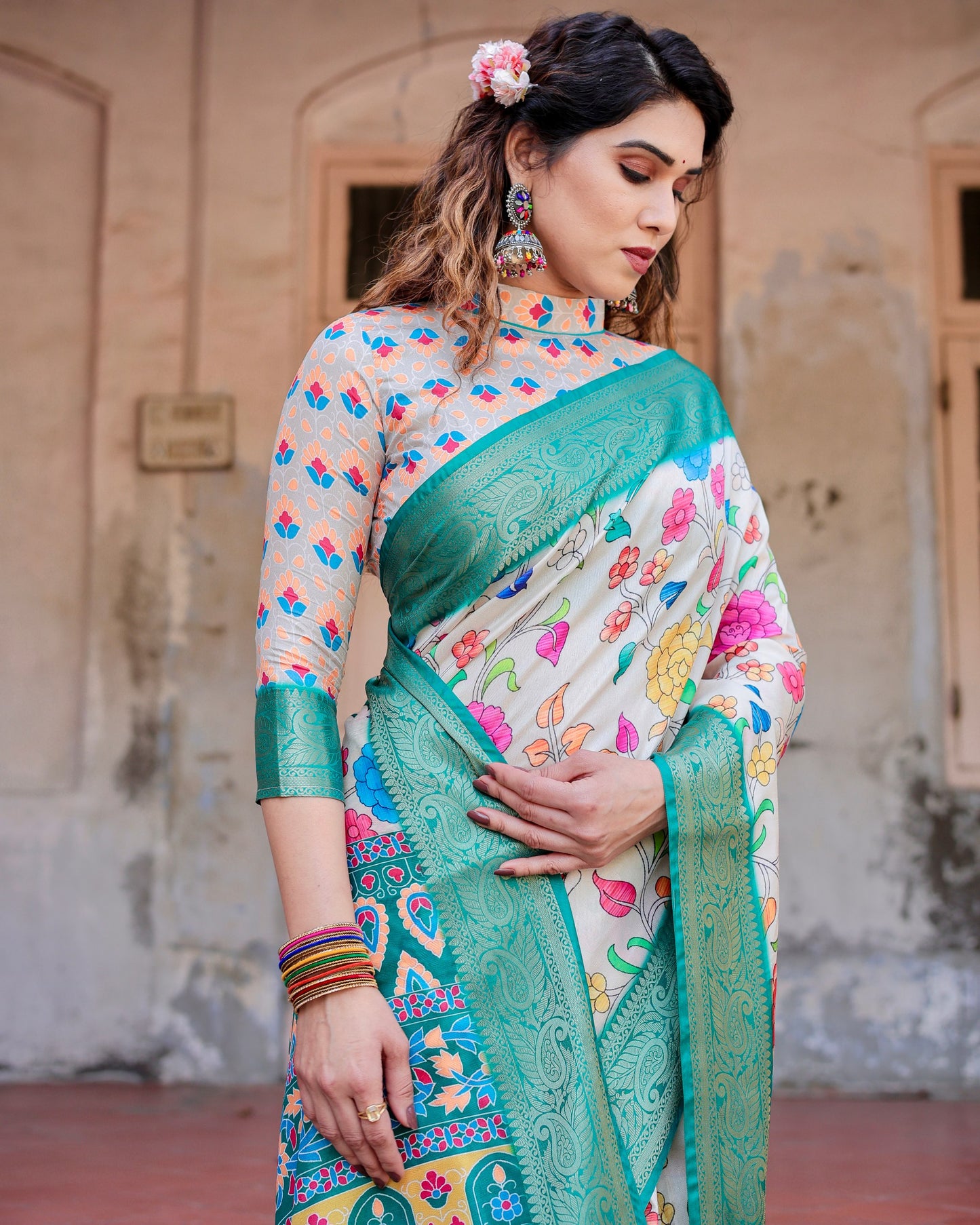 Weddings Functions Special Pure Silk Digital Printed Special Saree.