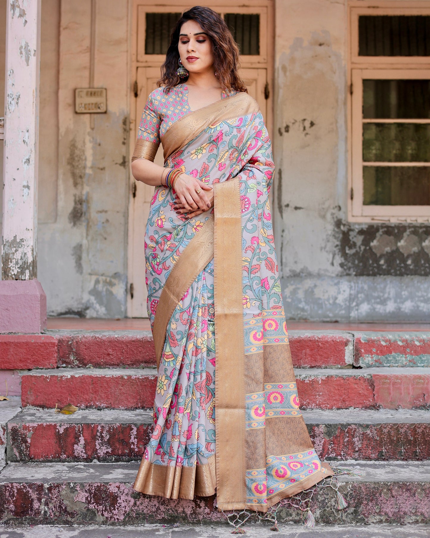 Functions Special Pure Silk Digital Printed Special Saree.