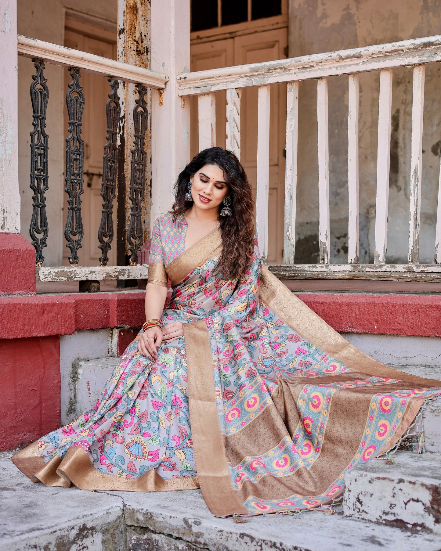 Functions Special Pure Silk Digital Printed Special Saree.
