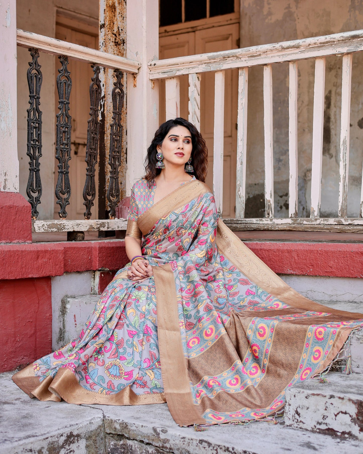Functions Special Pure Silk Digital Printed Special Saree.