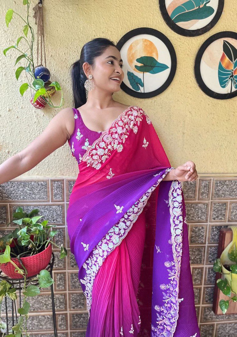 Latest Trendy Designer Party Wear Saree Collection.