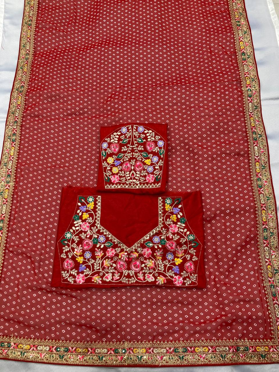 Beautiful Heavy Georgette Bandhni Saree Collection.
