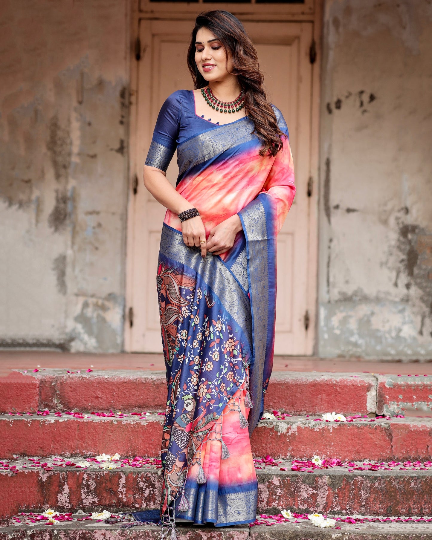 Pure Silk Digital Printed Occasions Wear Special Saree.