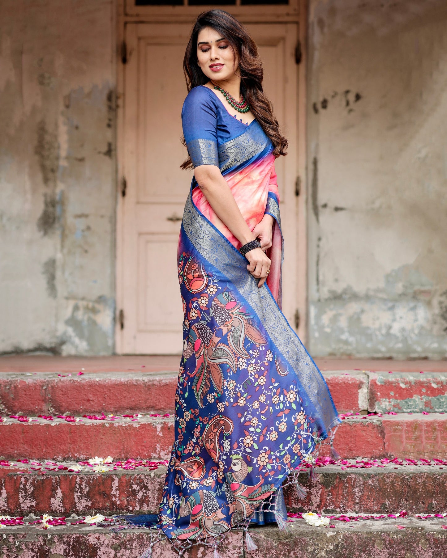 Pure Silk Digital Printed Occasions Wear Special Saree.