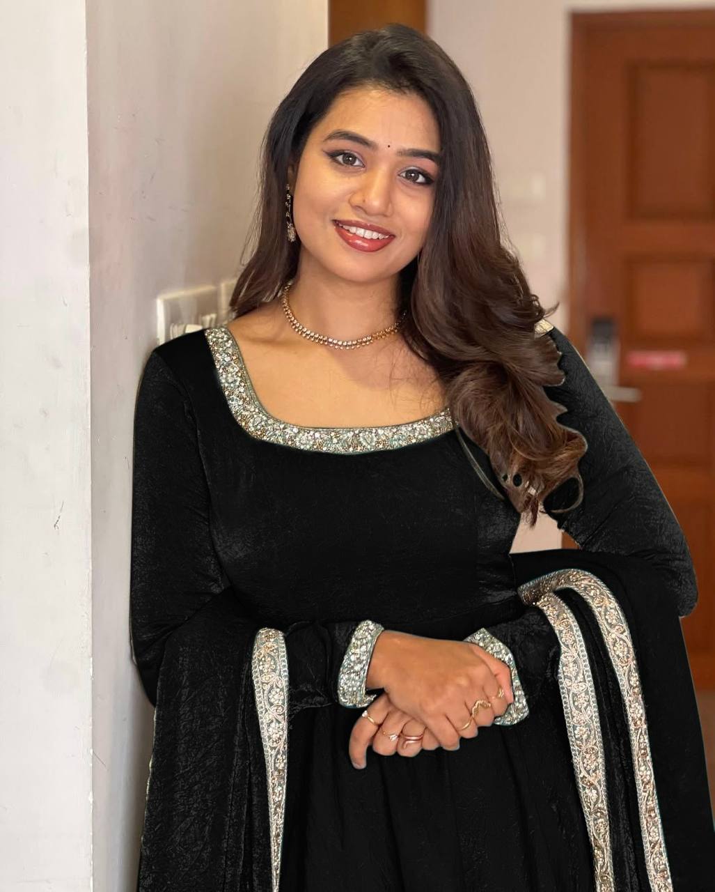 Party Wear Special New Fandy Designer Black Gown Collection.
