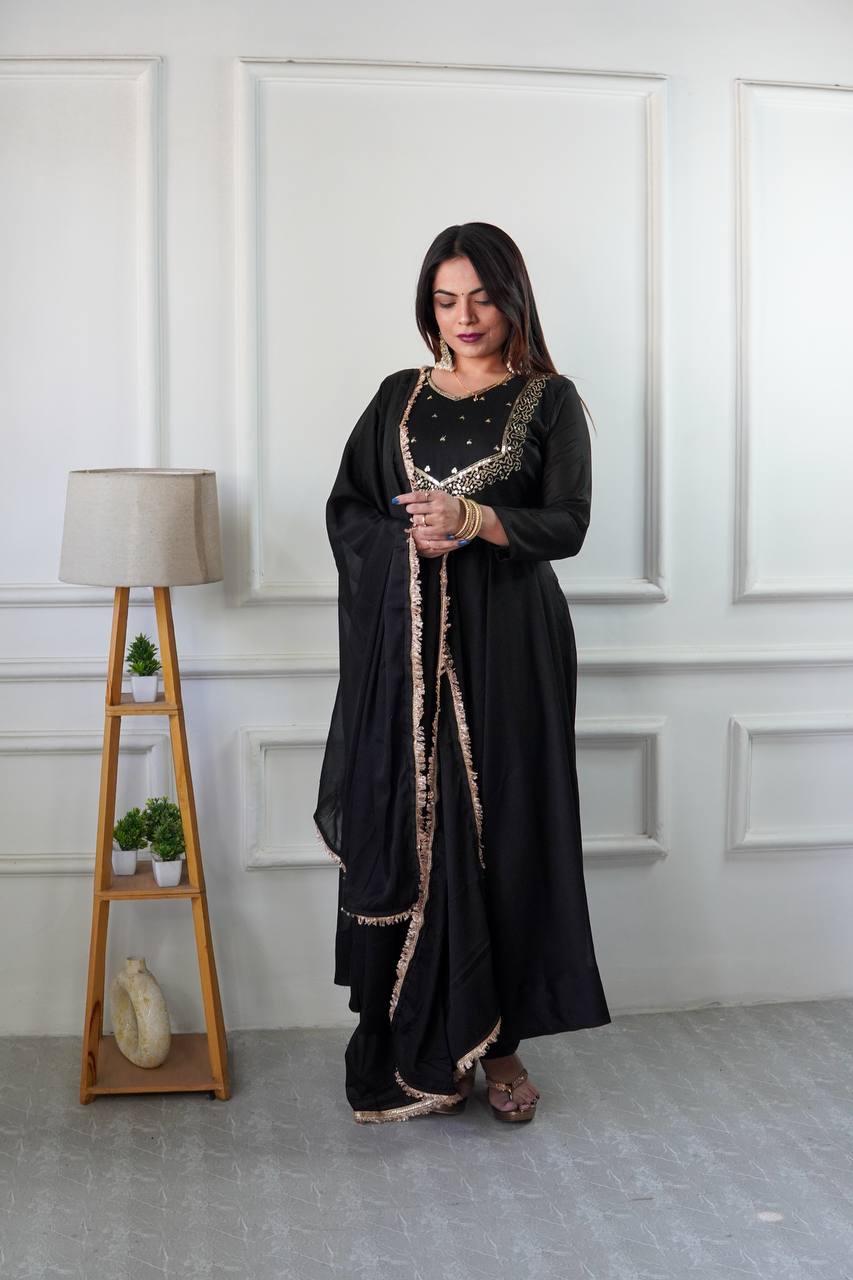 Beautiful Party Wear Black Gown Collection.