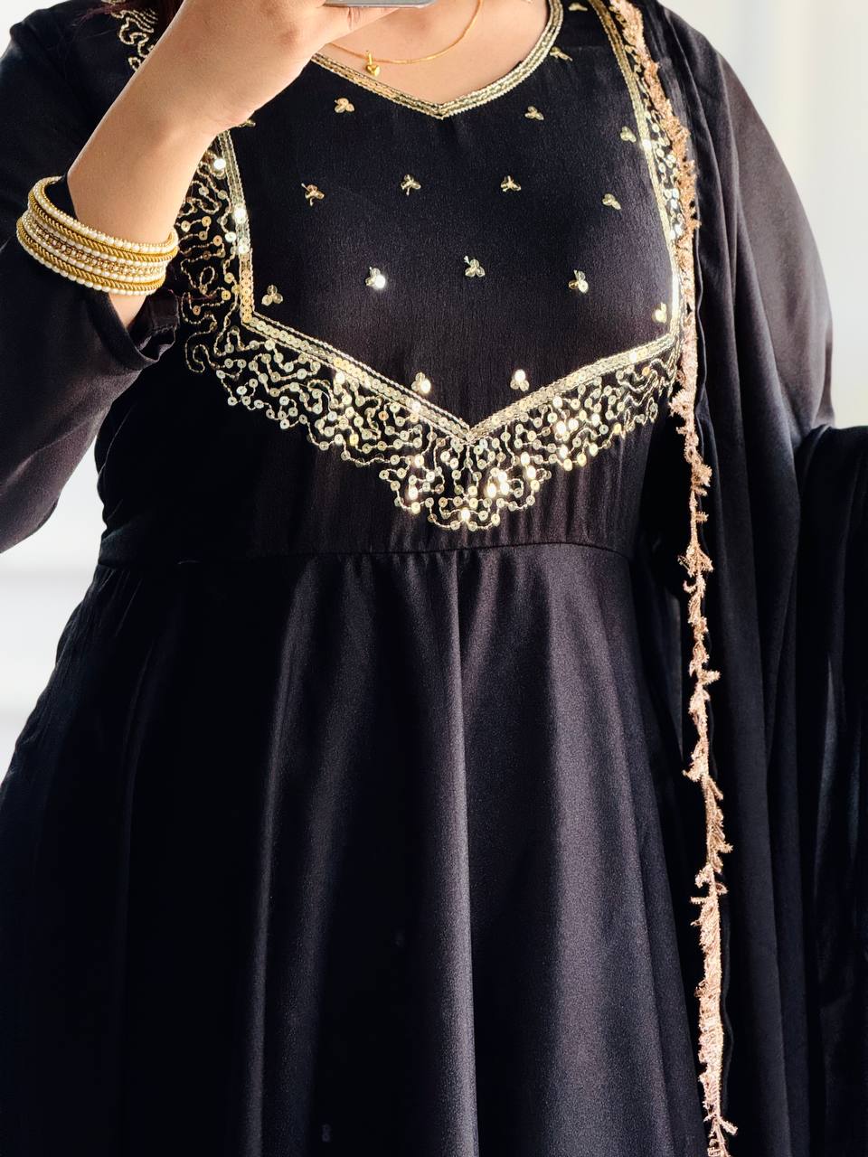 Beautiful Party Wear Black Gown Collection.