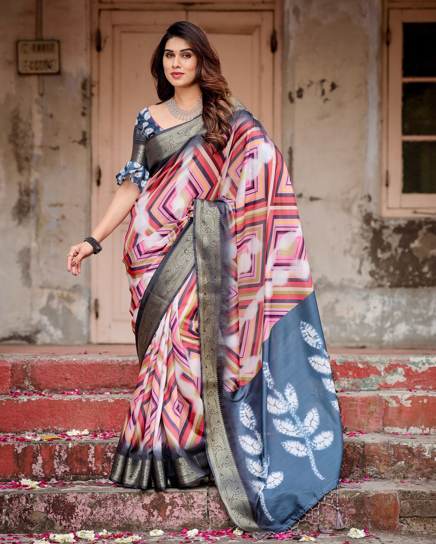 Pure Silk Digital Printed Occasions Wear Special Saree.