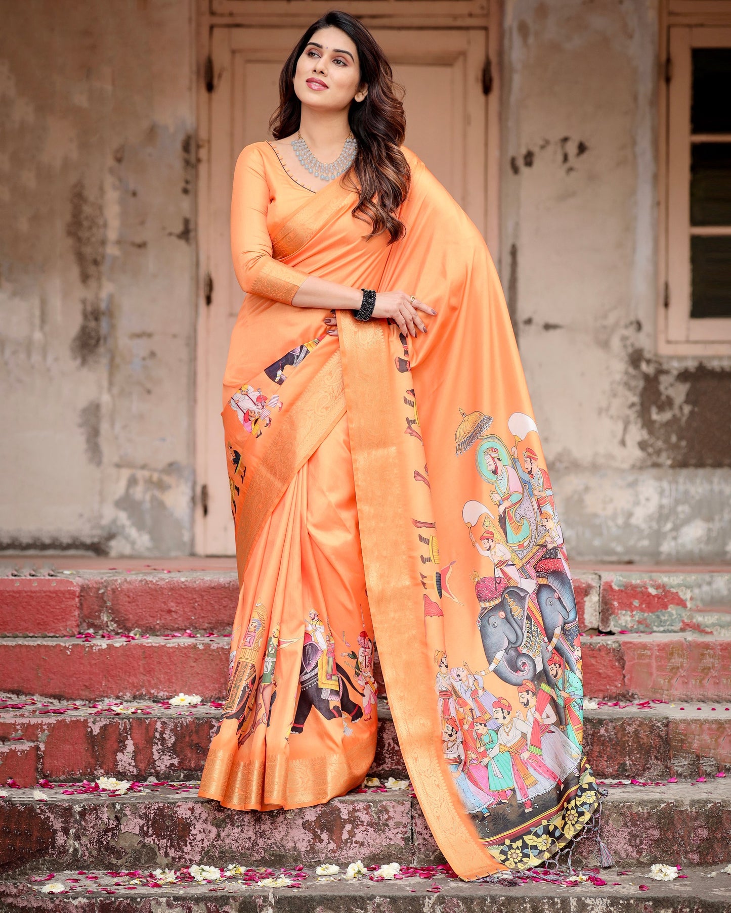 Exclusive Designer Digital Printed Pure Silk saree.