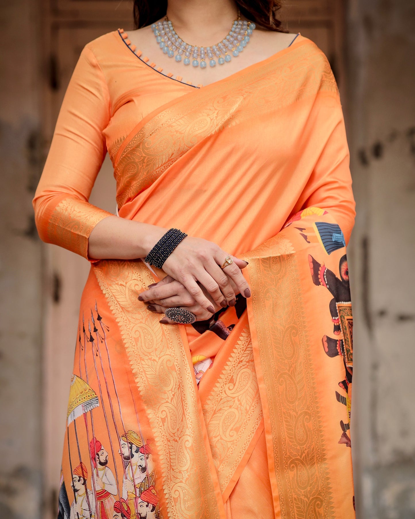 Exclusive Designer Digital Printed Pure Silk saree.