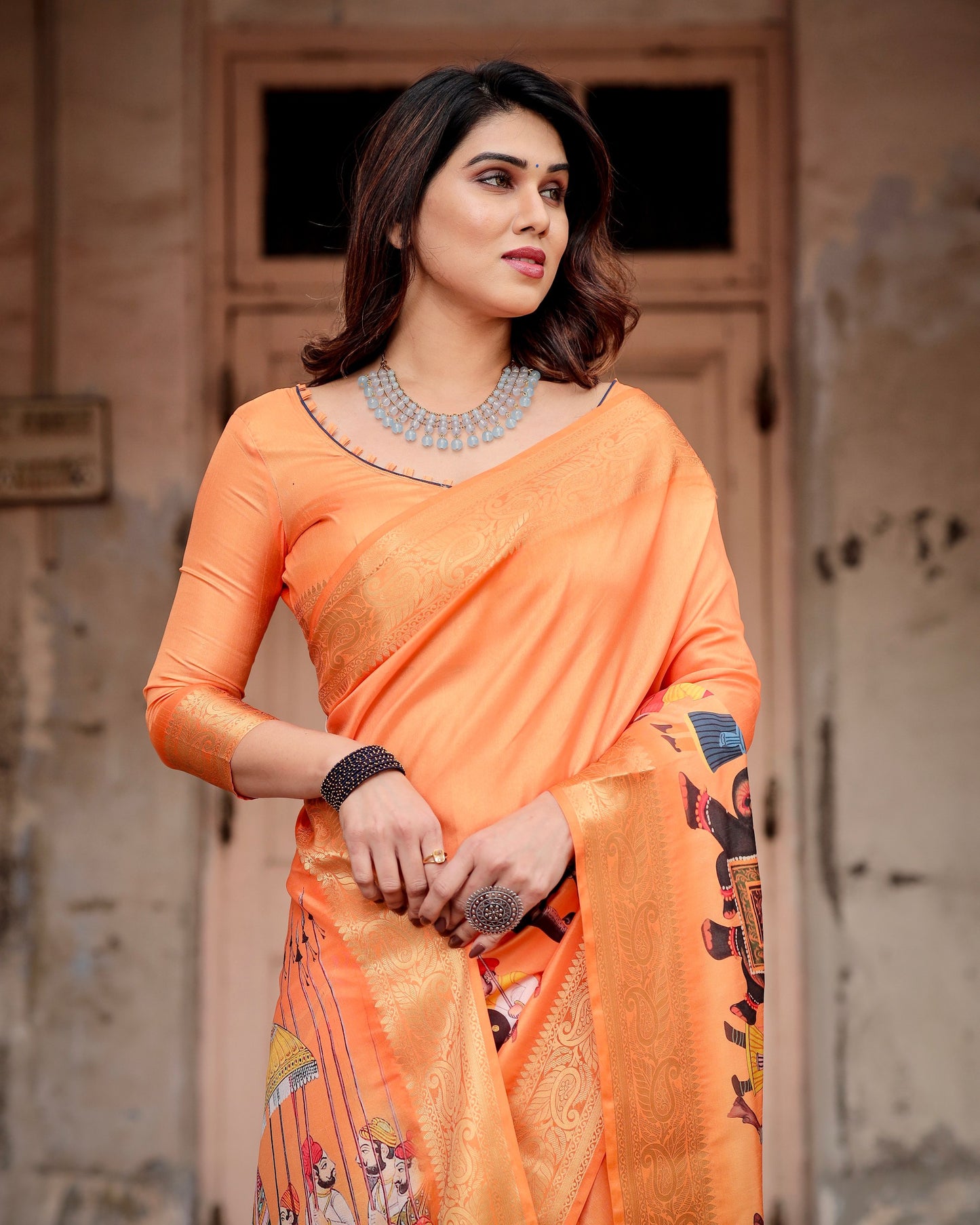 Exclusive Designer Digital Printed Pure Silk saree.