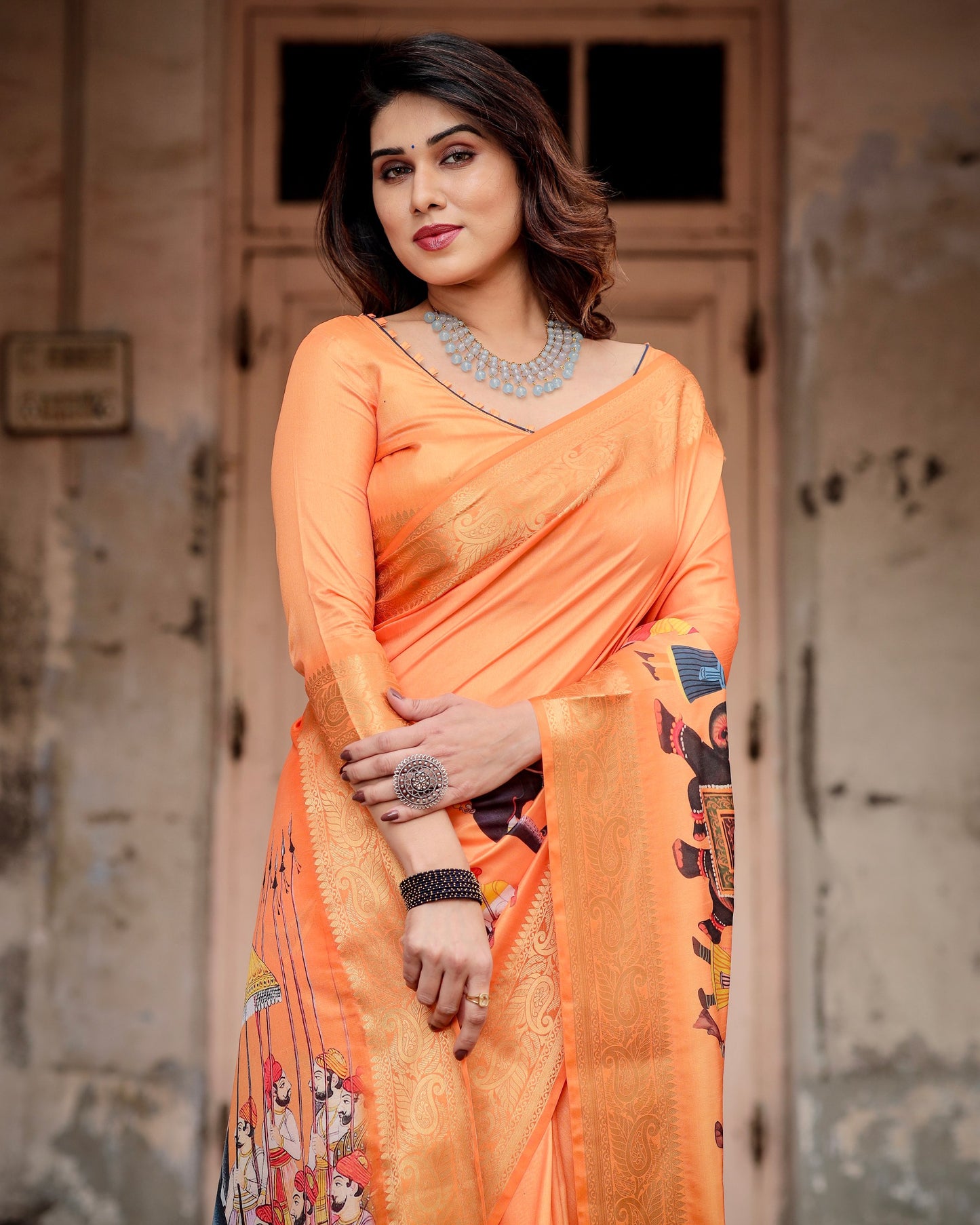 Exclusive Designer Digital Printed Pure Silk saree.