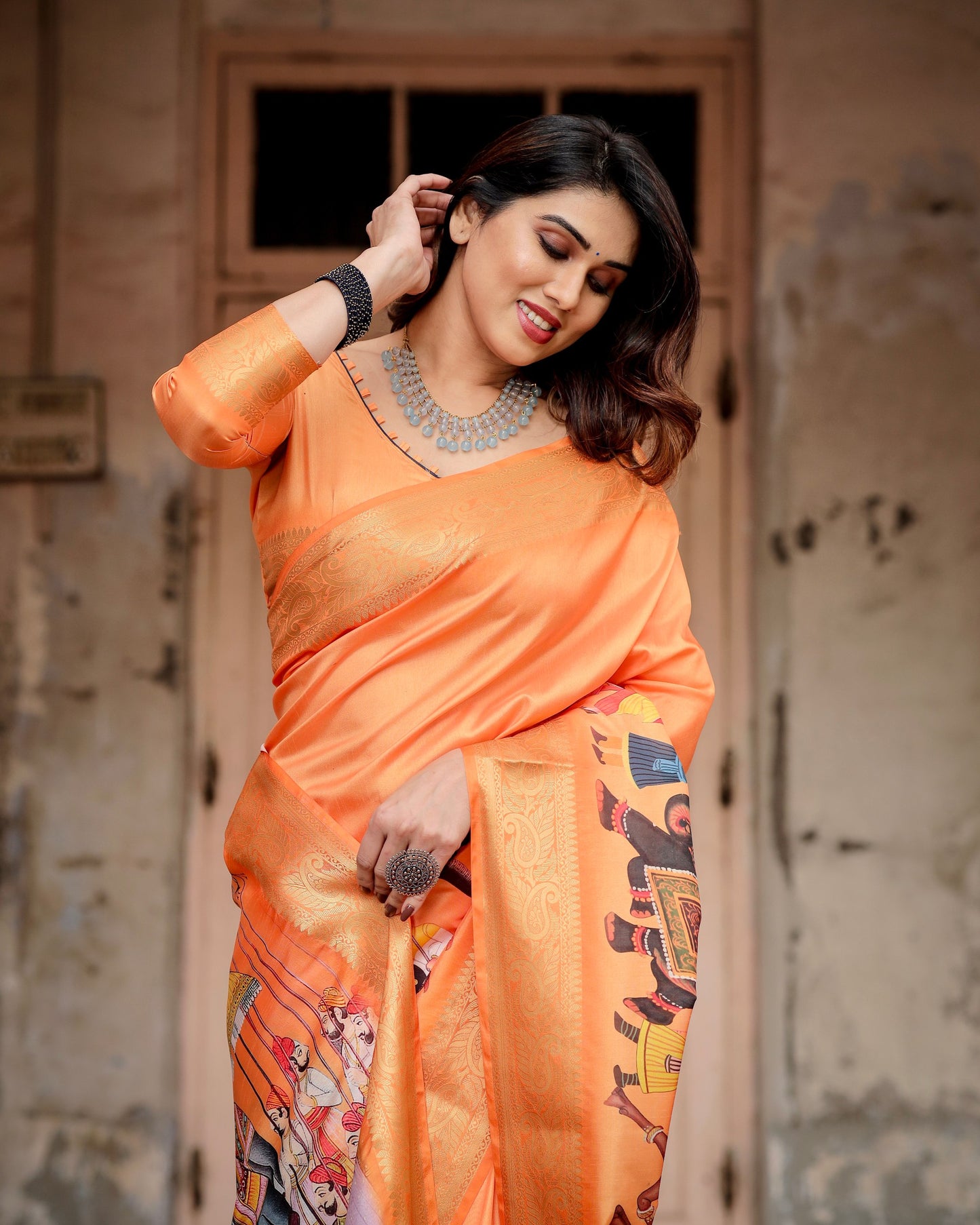 Exclusive Designer Digital Printed Pure Silk saree.