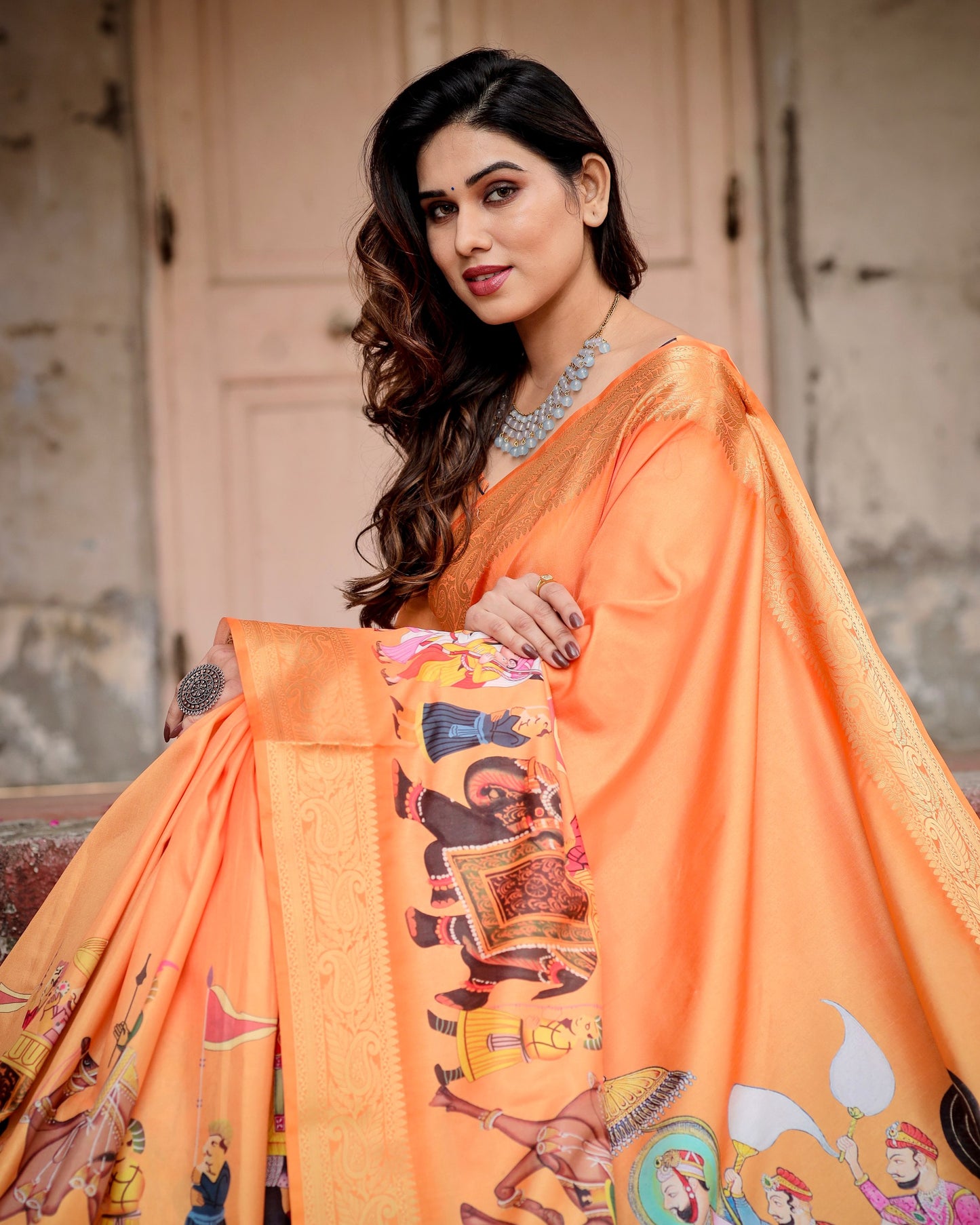 Exclusive Designer Digital Printed Pure Silk saree.