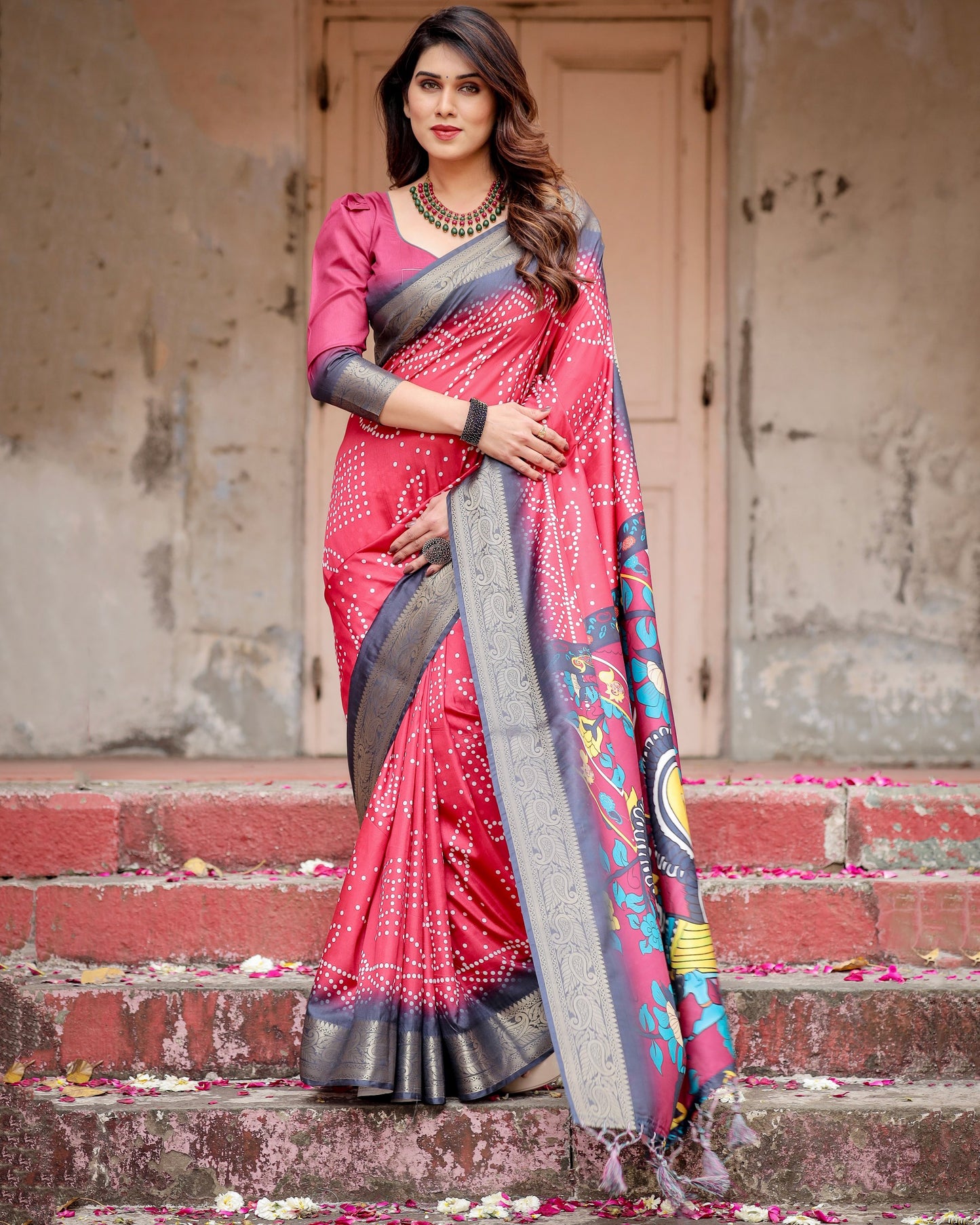 Pretty Bandhni Printed Pure Silk Saree Collection.