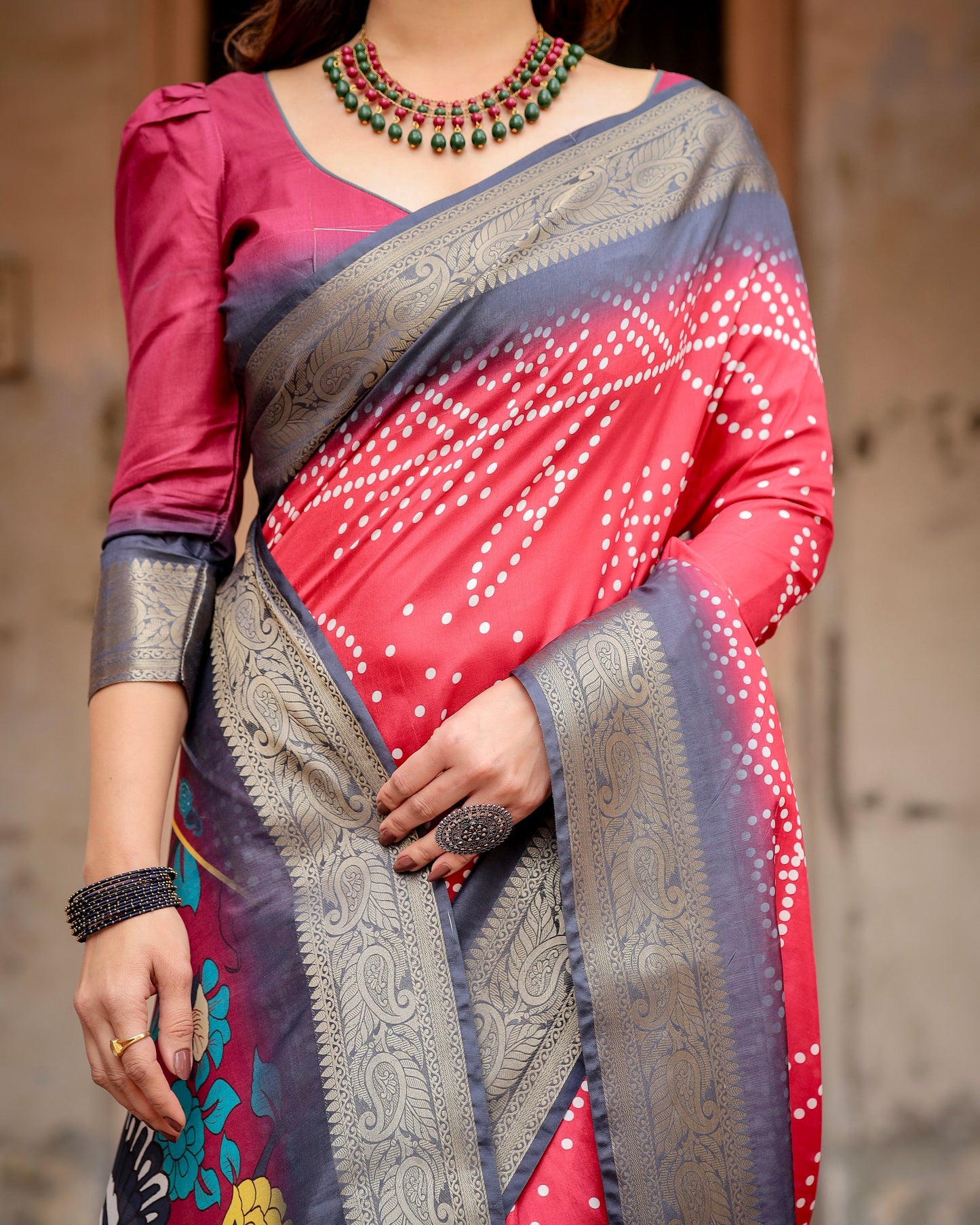 Pretty Bandhni Printed Pure Silk Saree Collection.