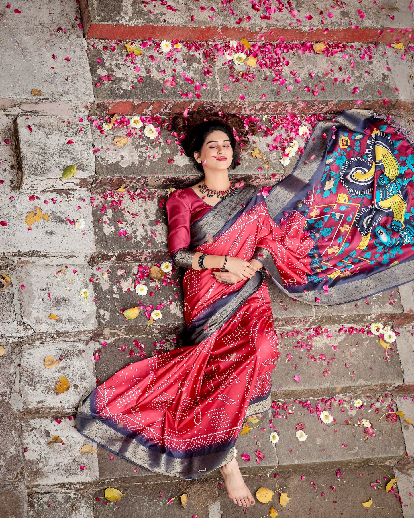 Pretty Bandhni Printed Pure Silk Saree Collection.