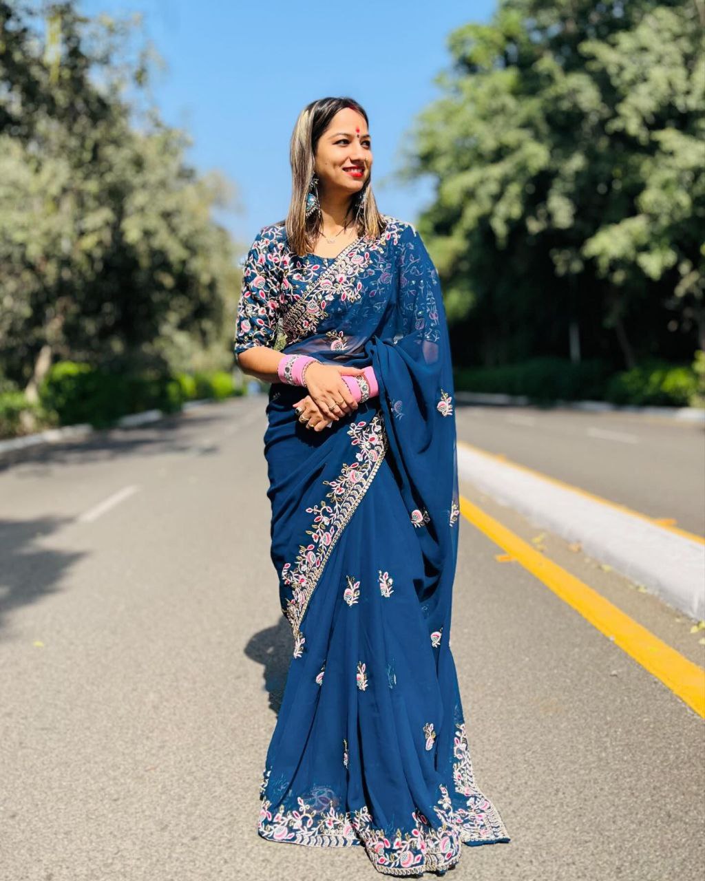 Party Wear Soft Rangoli Silk Saree.