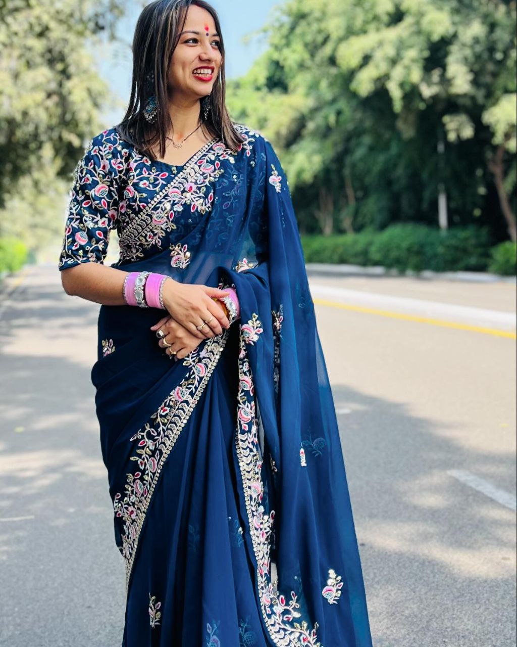 Party Wear Soft Rangoli Silk Saree.