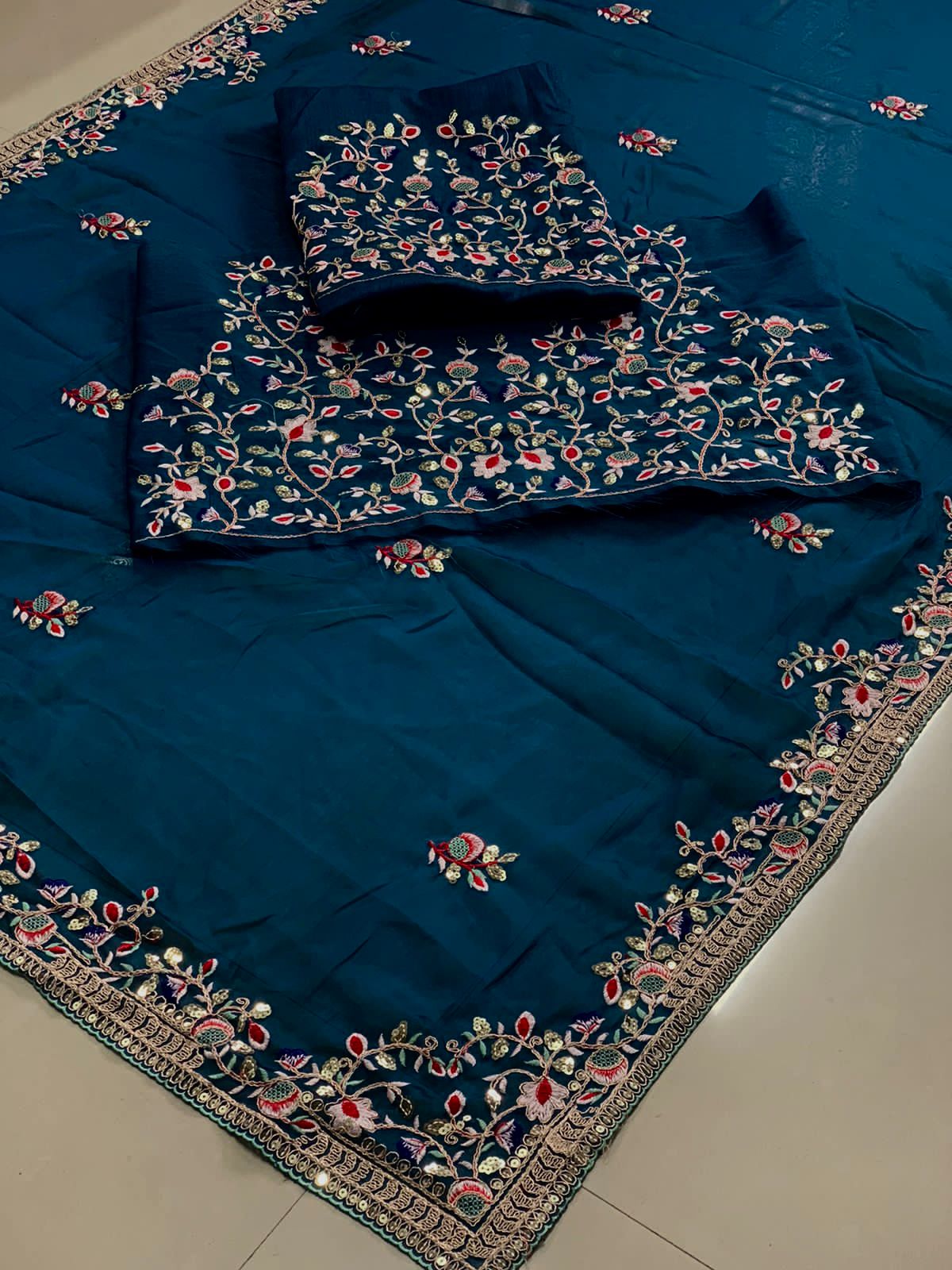 Party Wear Soft Rangoli Silk Saree.