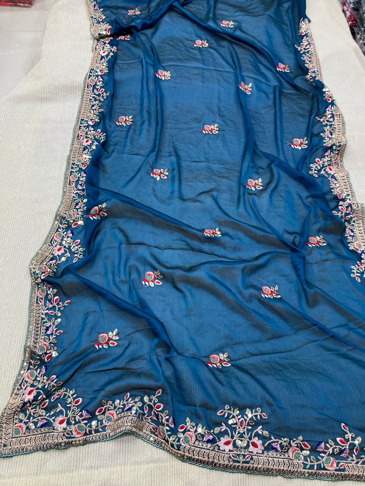 Party Wear Soft Rangoli Silk Saree.