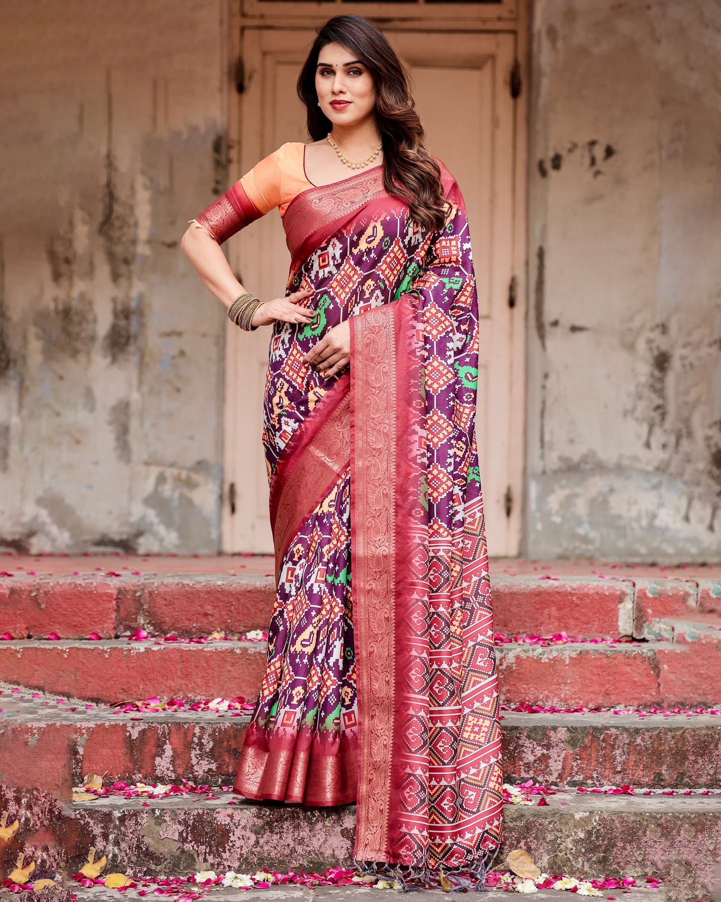 Beautiful Wedding Special Patola Pure Silk Saree.
