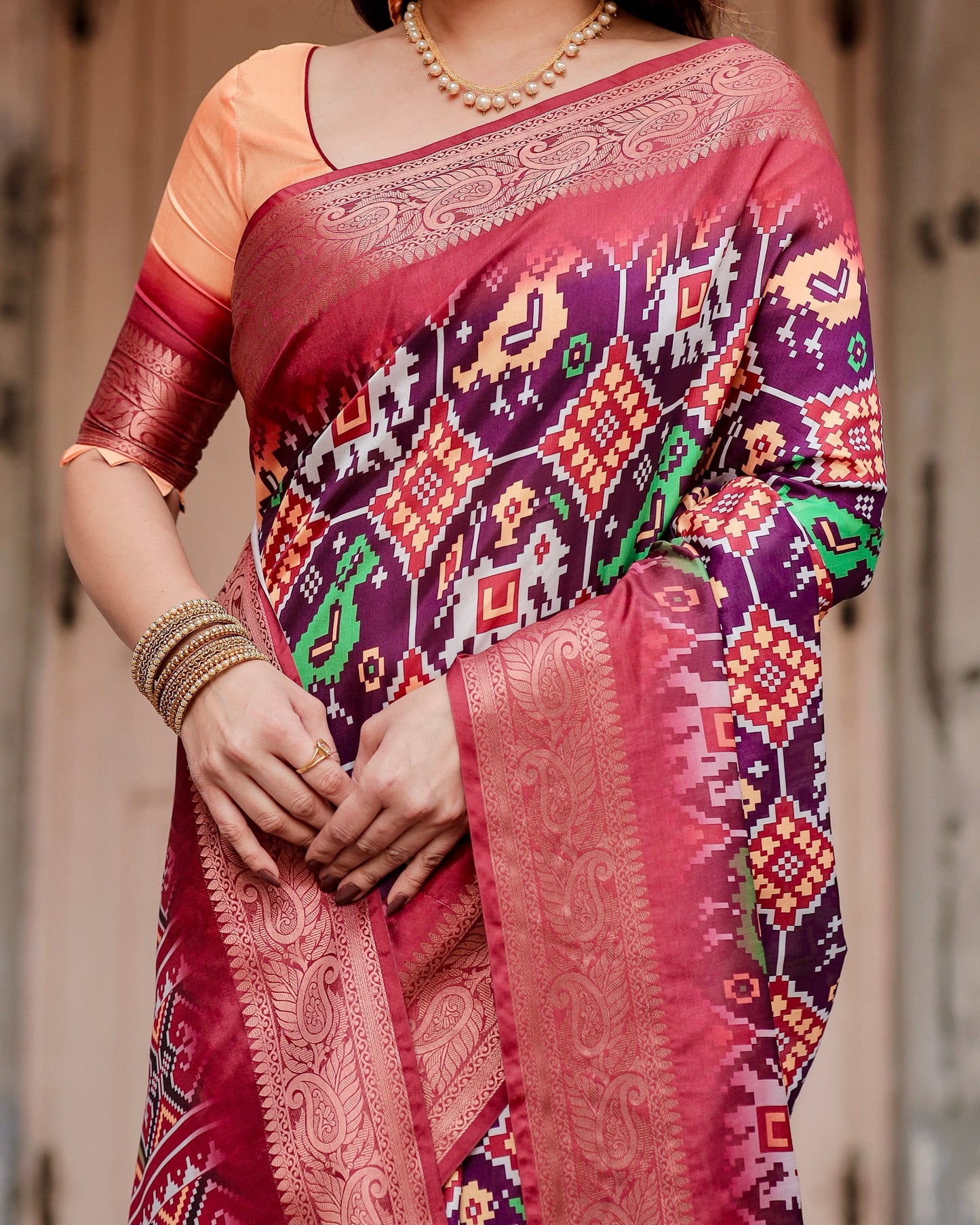 Beautiful Wedding Special Patola Pure Silk Saree.