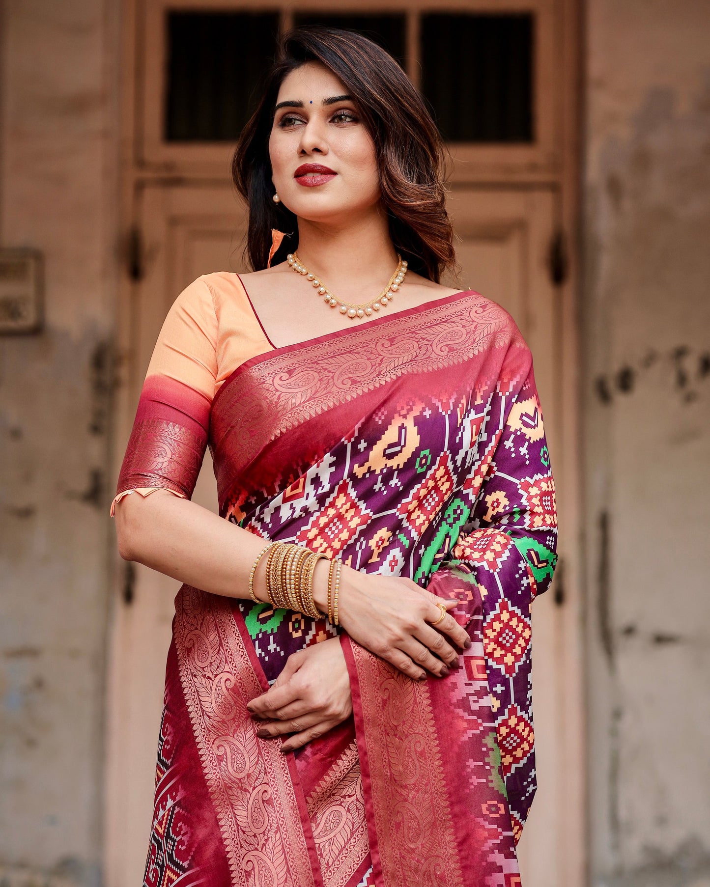Beautiful Wedding Special Patola Pure Silk Saree.