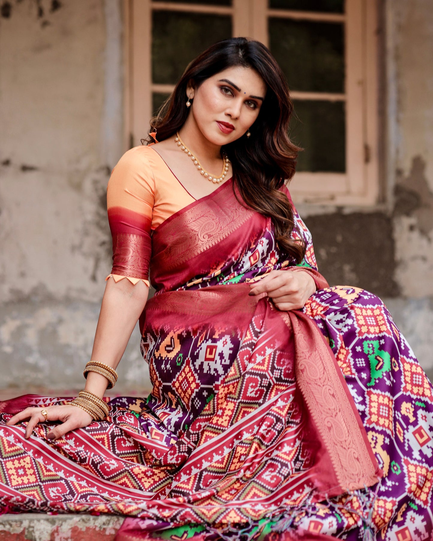 Beautiful Wedding Special Patola Pure Silk Saree.