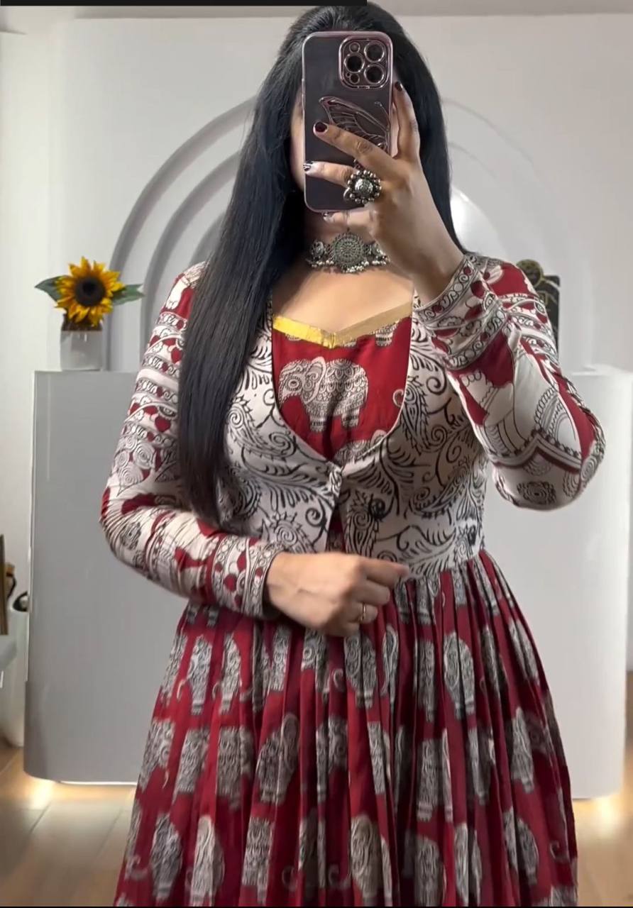 Latest Trending Kalamkari Printed Gown Collection.