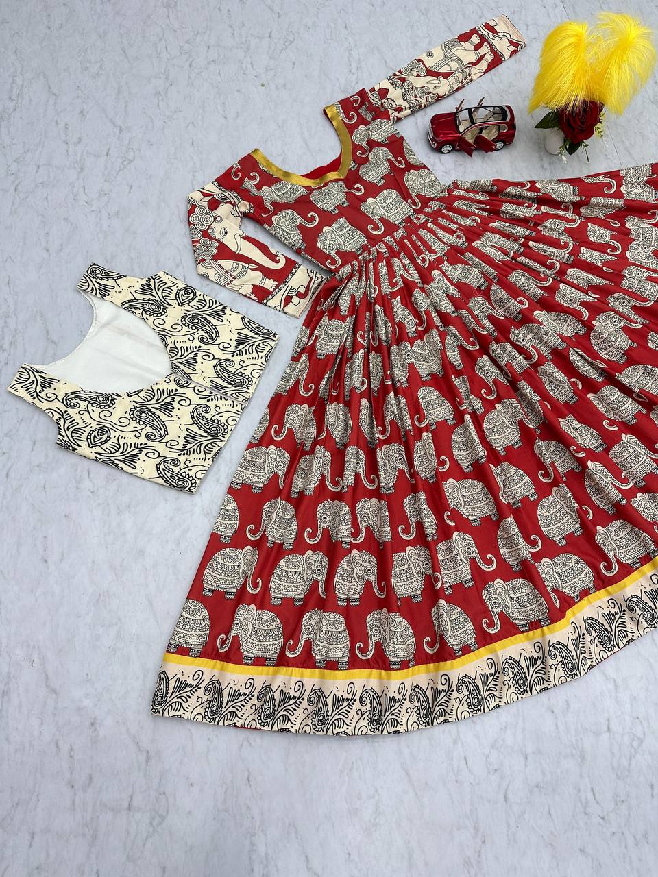 Latest Trending Kalamkari Printed Gown Collection.