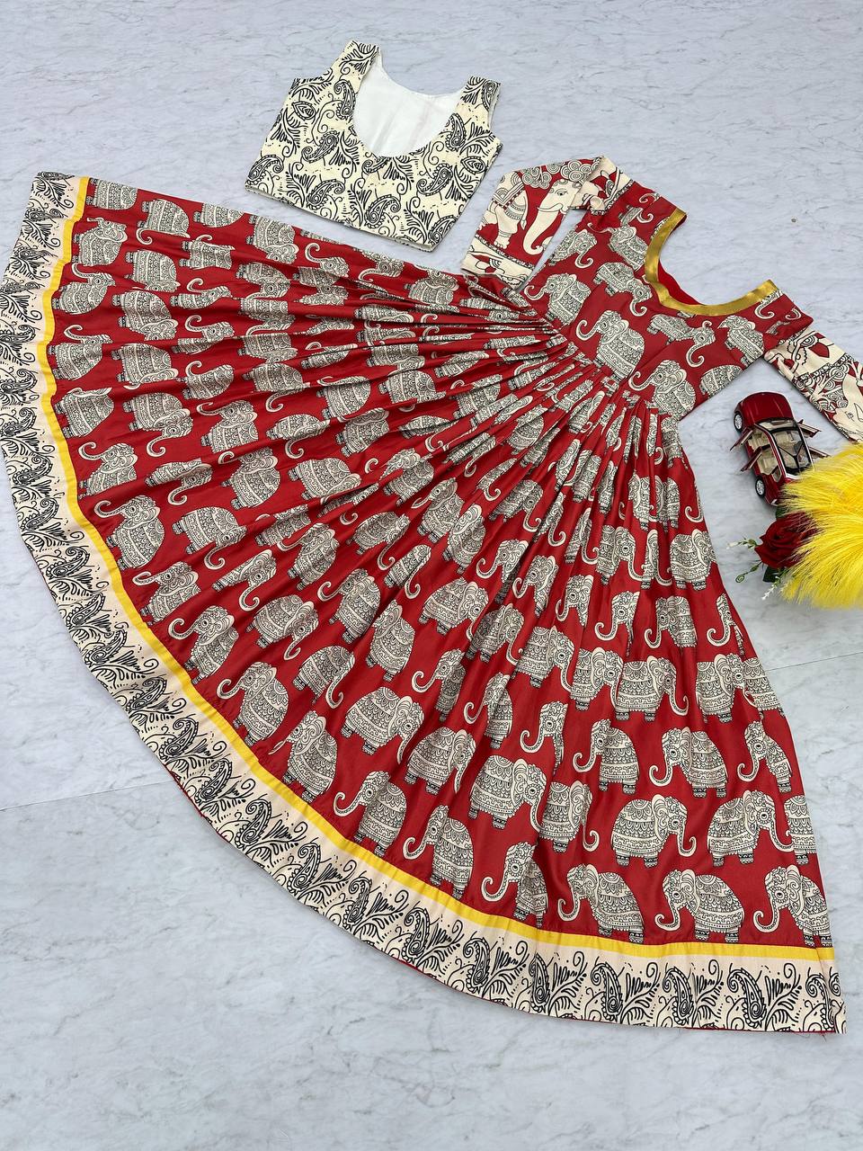 Latest Trending Kalamkari Printed Gown Collection.
