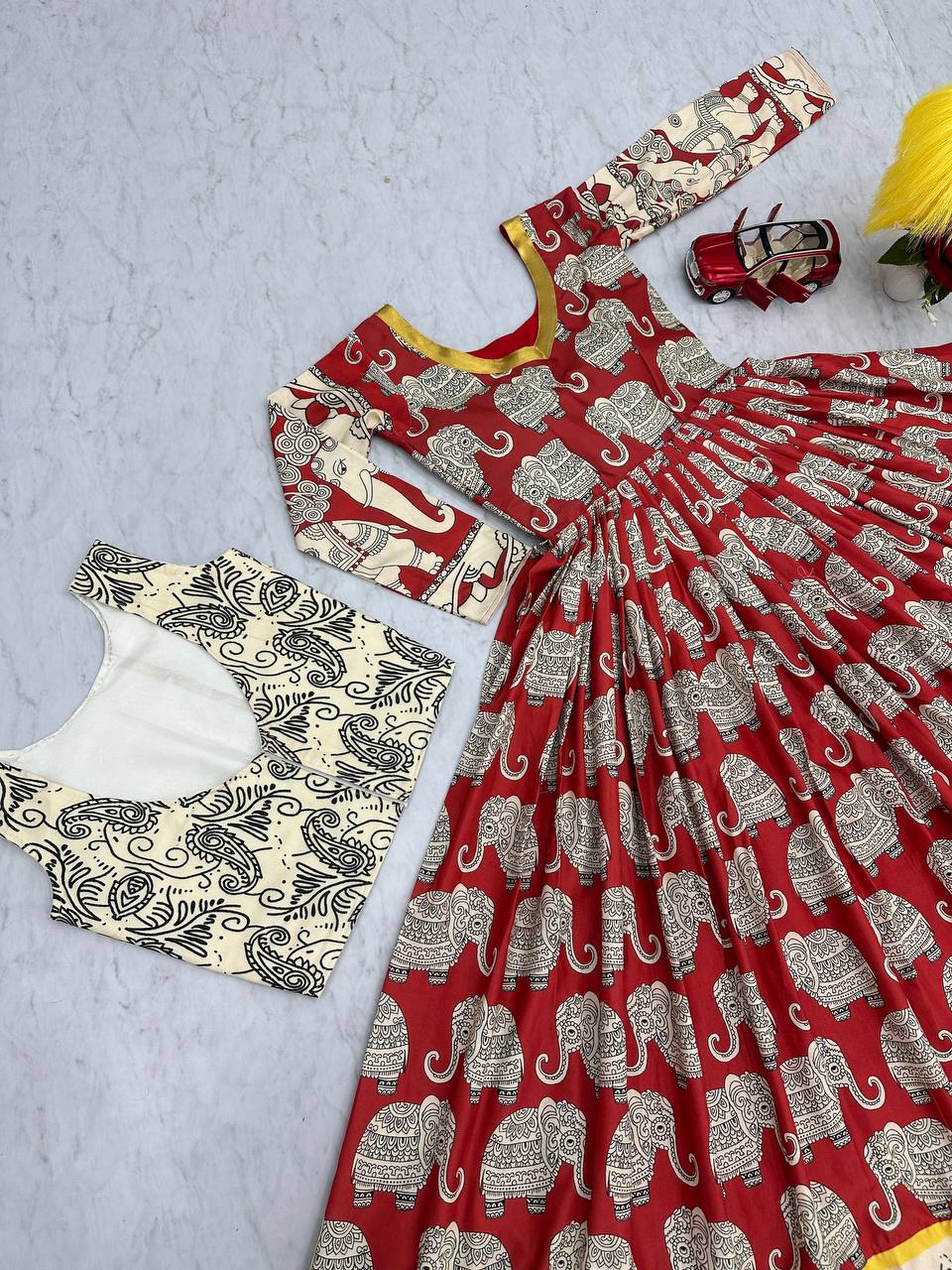 Latest Trending Kalamkari Printed Gown Collection.