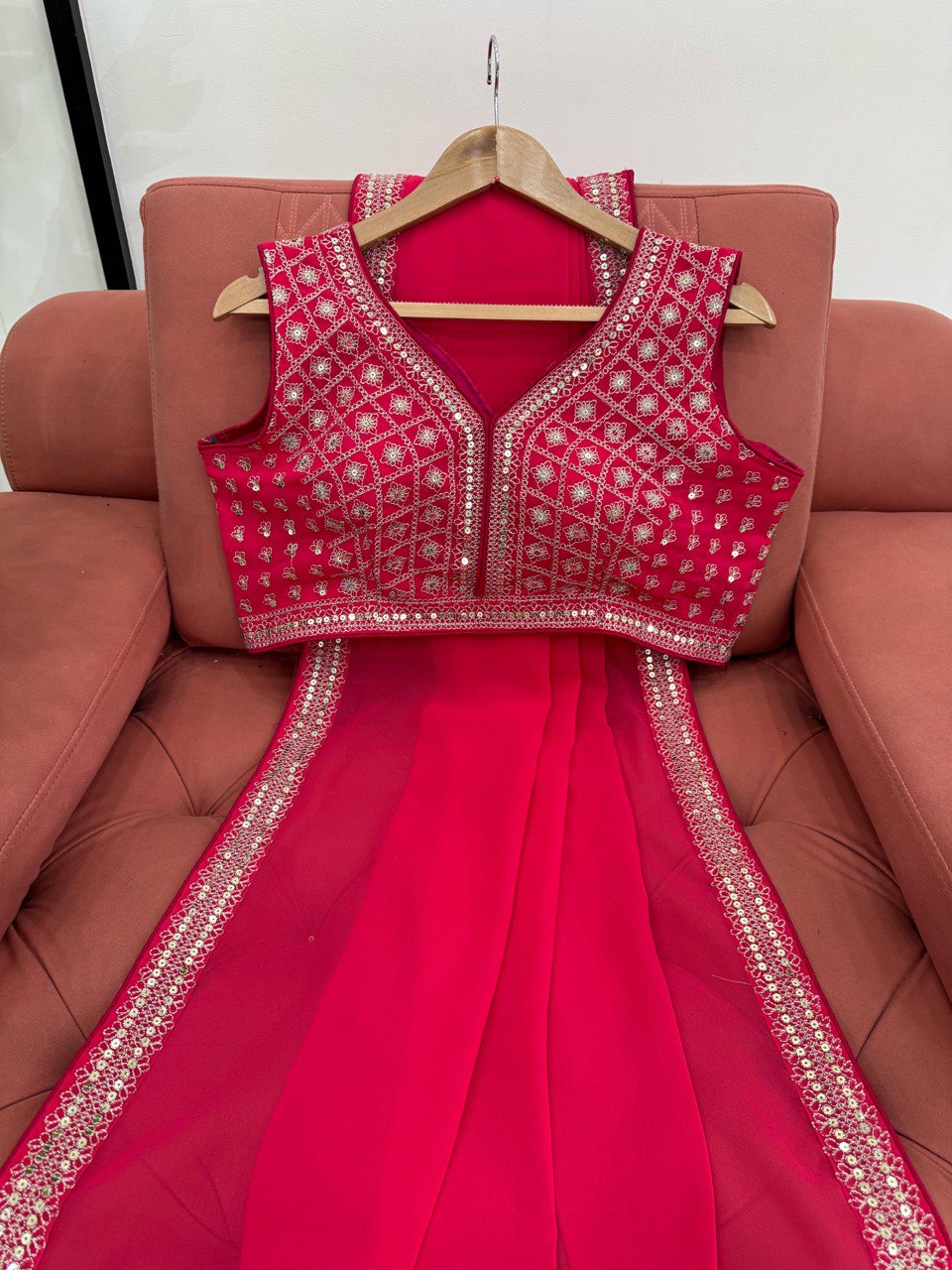 Pretty Pink Designer Party Wear Saree Collection.