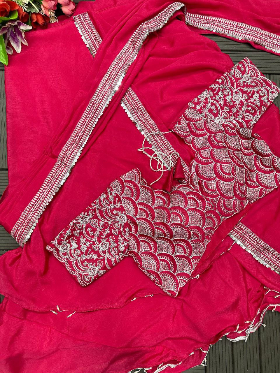 Pretty Pink Designer Lehenga Saree Collection.