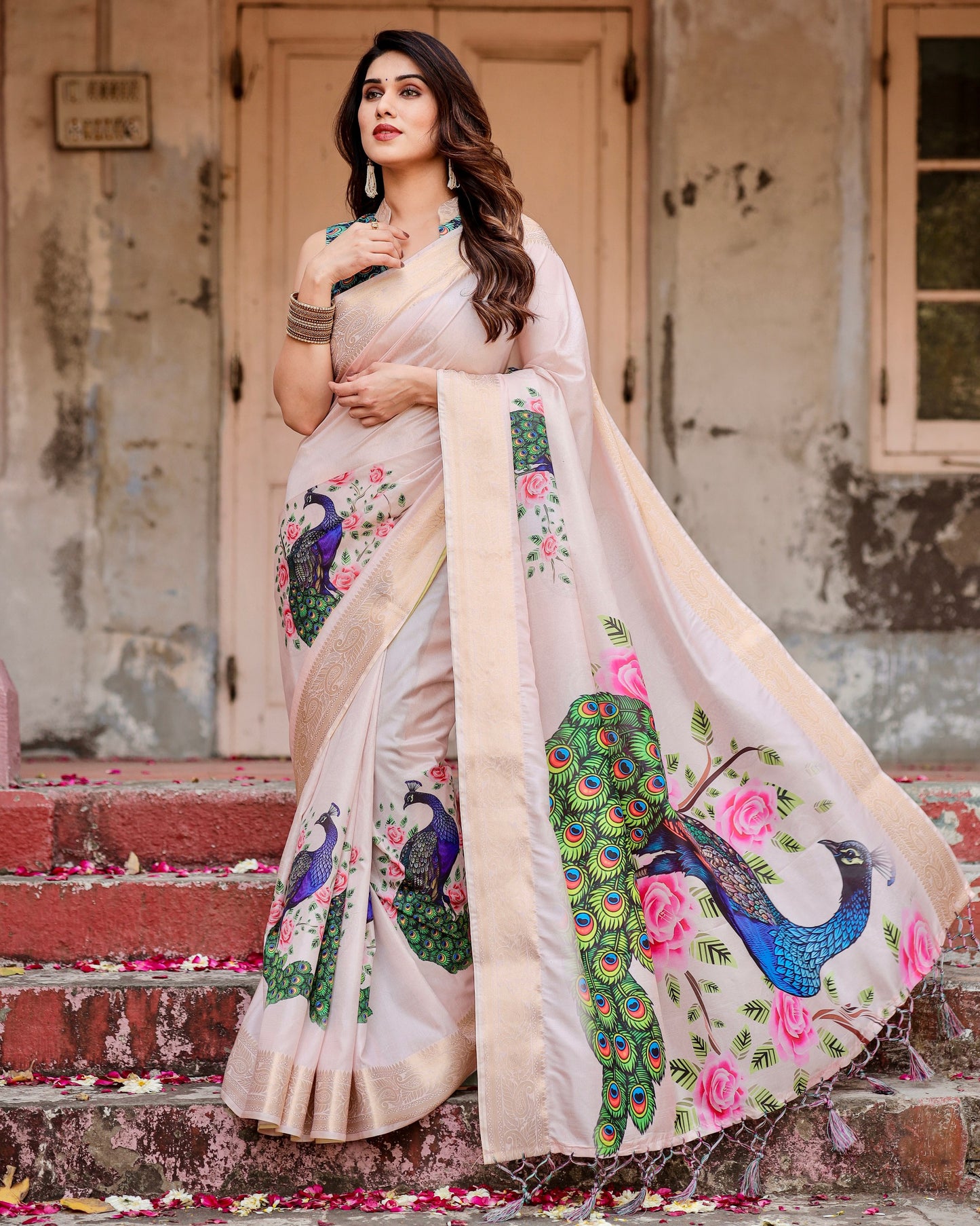 Premium Pure Silk Beautiful Digital Printed Saree Collection.