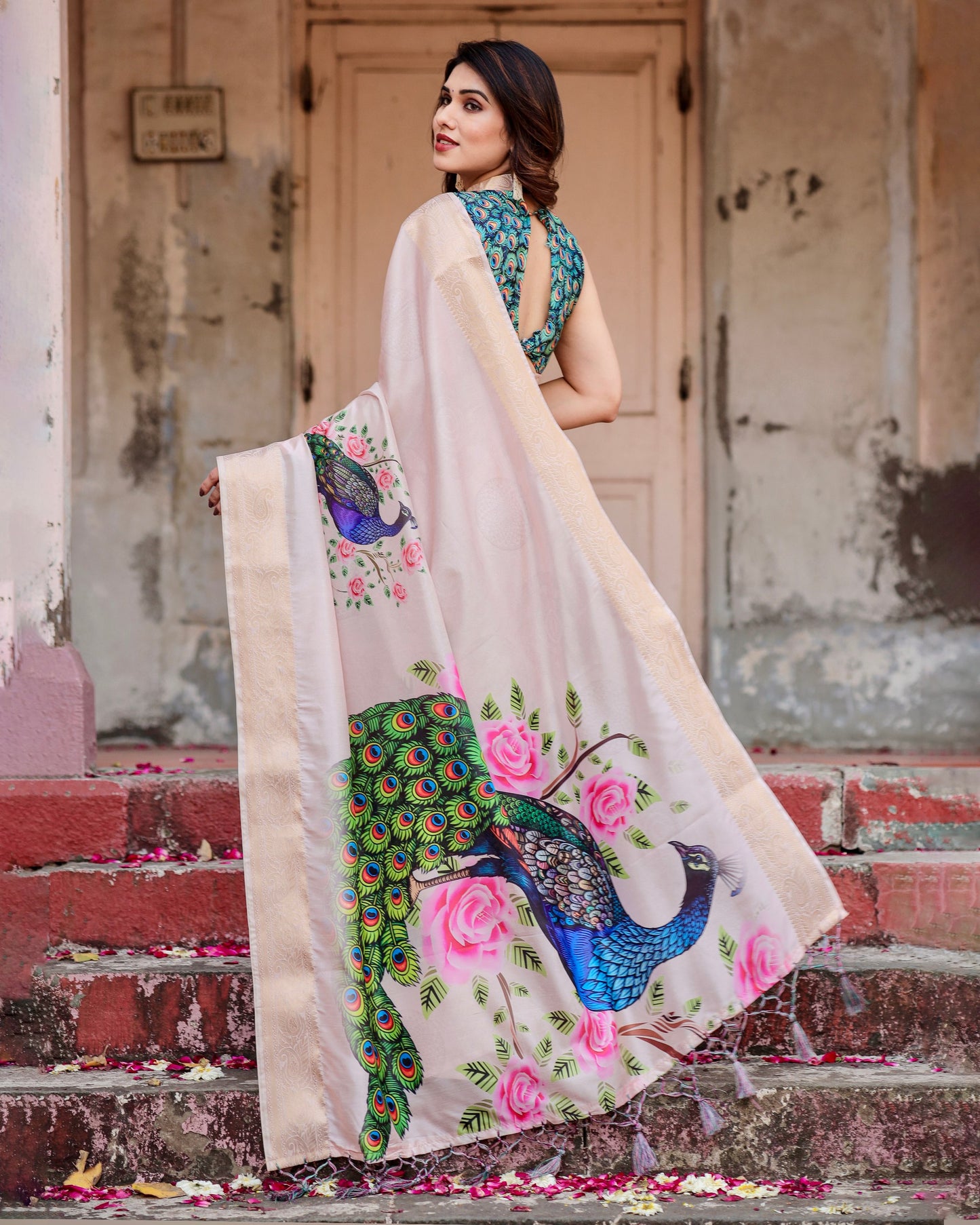 Premium Pure Silk Beautiful Digital Printed Saree Collection.