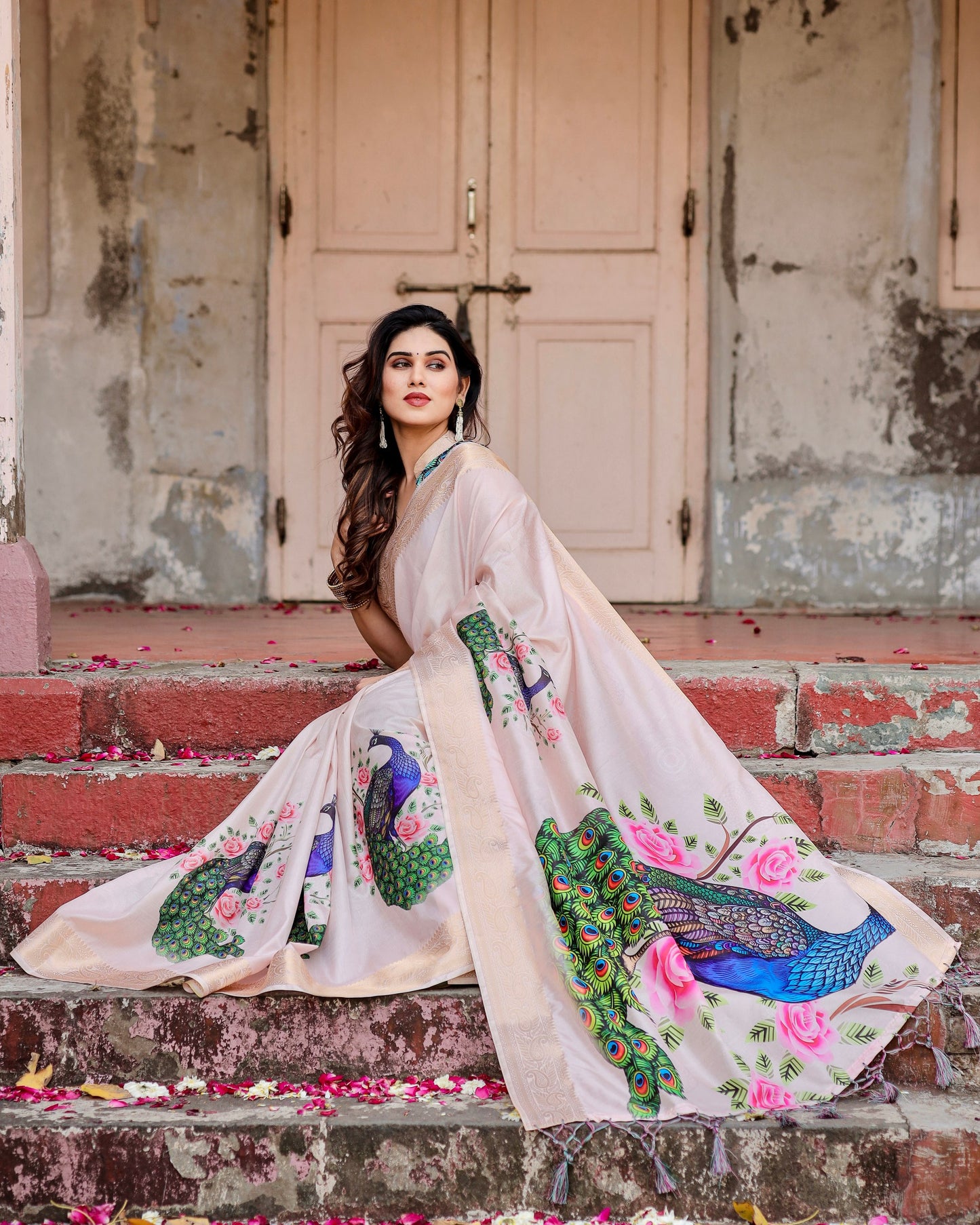 Premium Pure Silk Beautiful Digital Printed Saree Collection.
