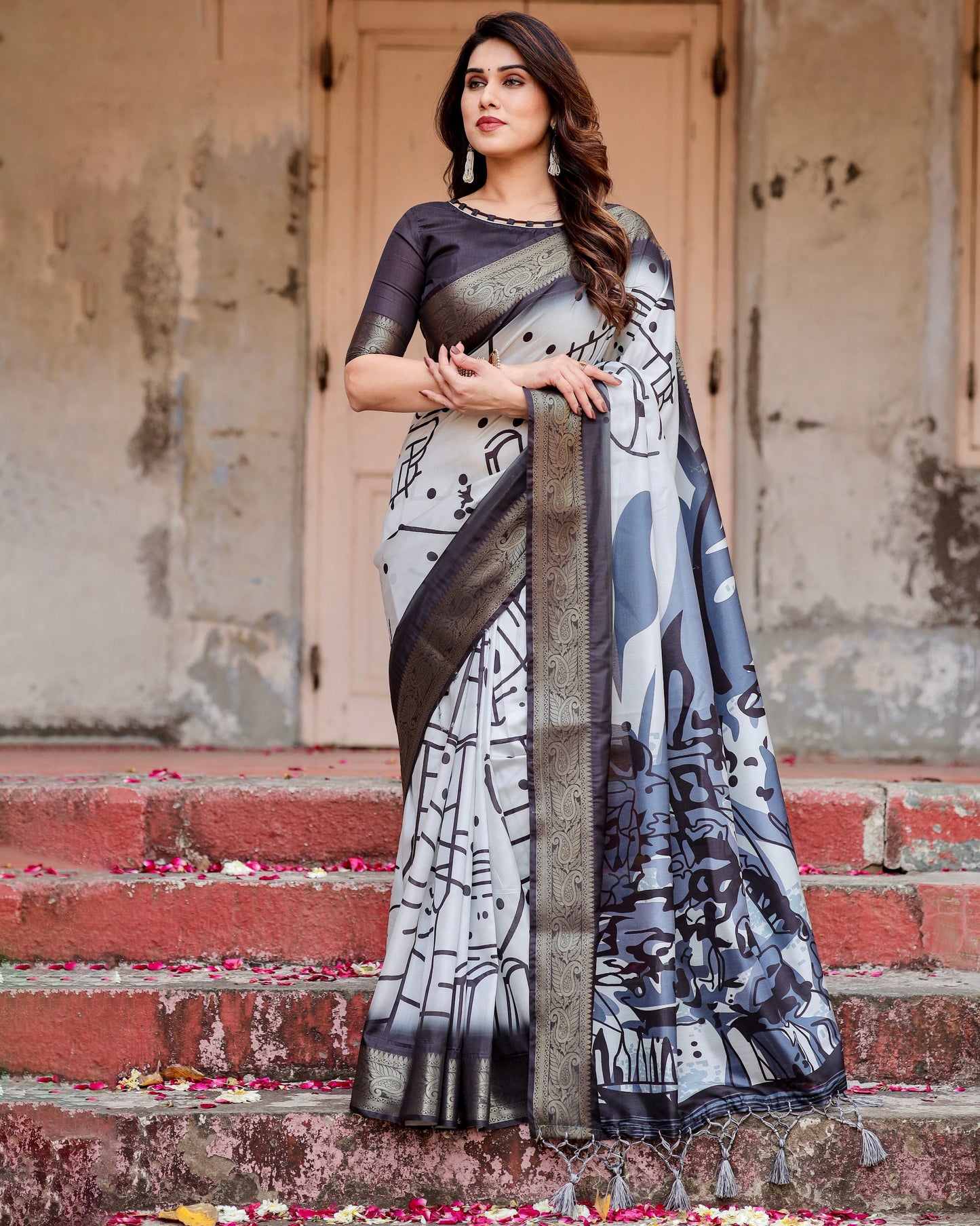 Premium Digital Printed Pure Silk Casual Wear Special Saree.