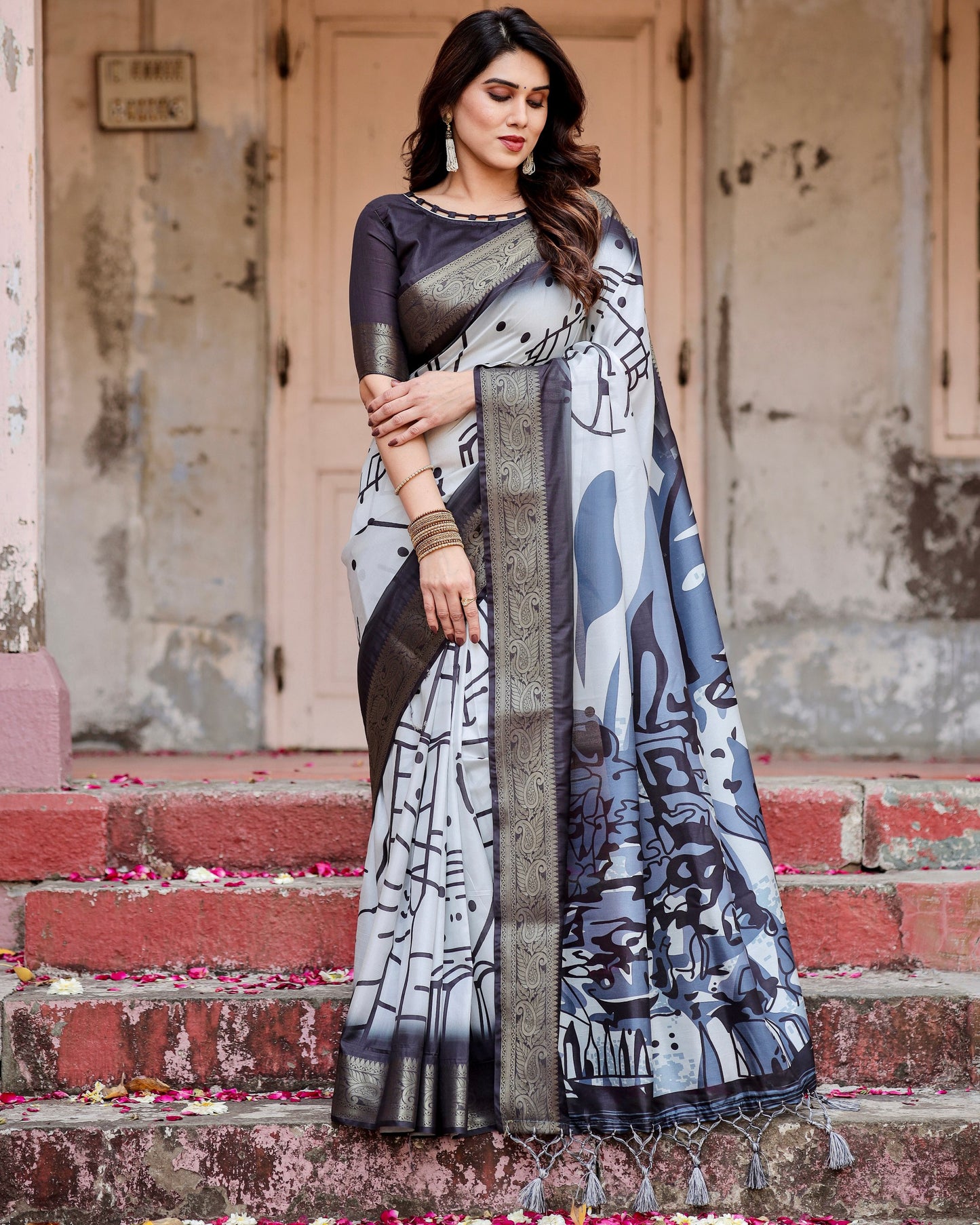 Premium Digital Printed Pure Silk Casual Wear Special Saree.